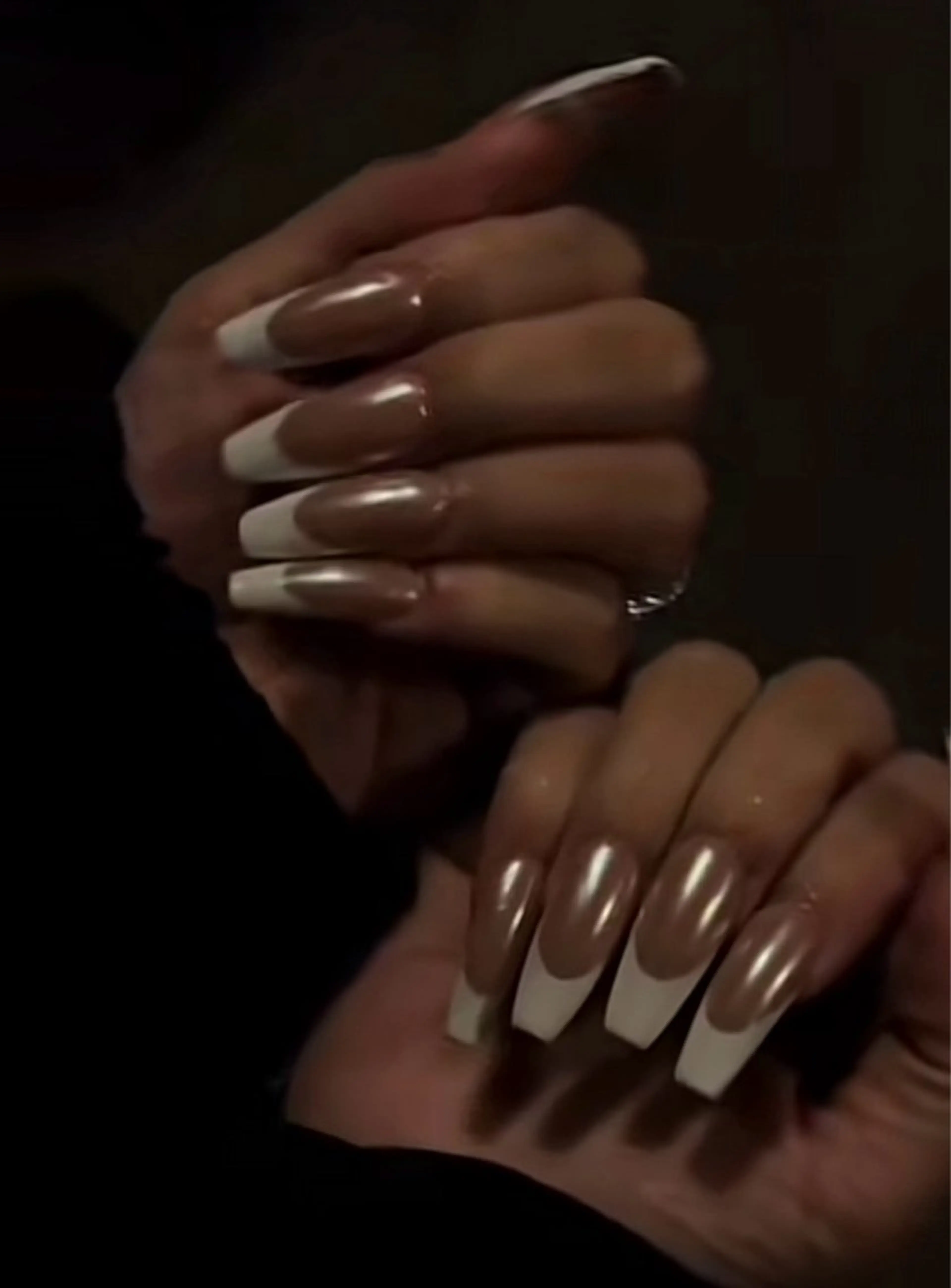 ガラスフレンチ／ミラーフレンチ(ベース色付き🩷)の写真