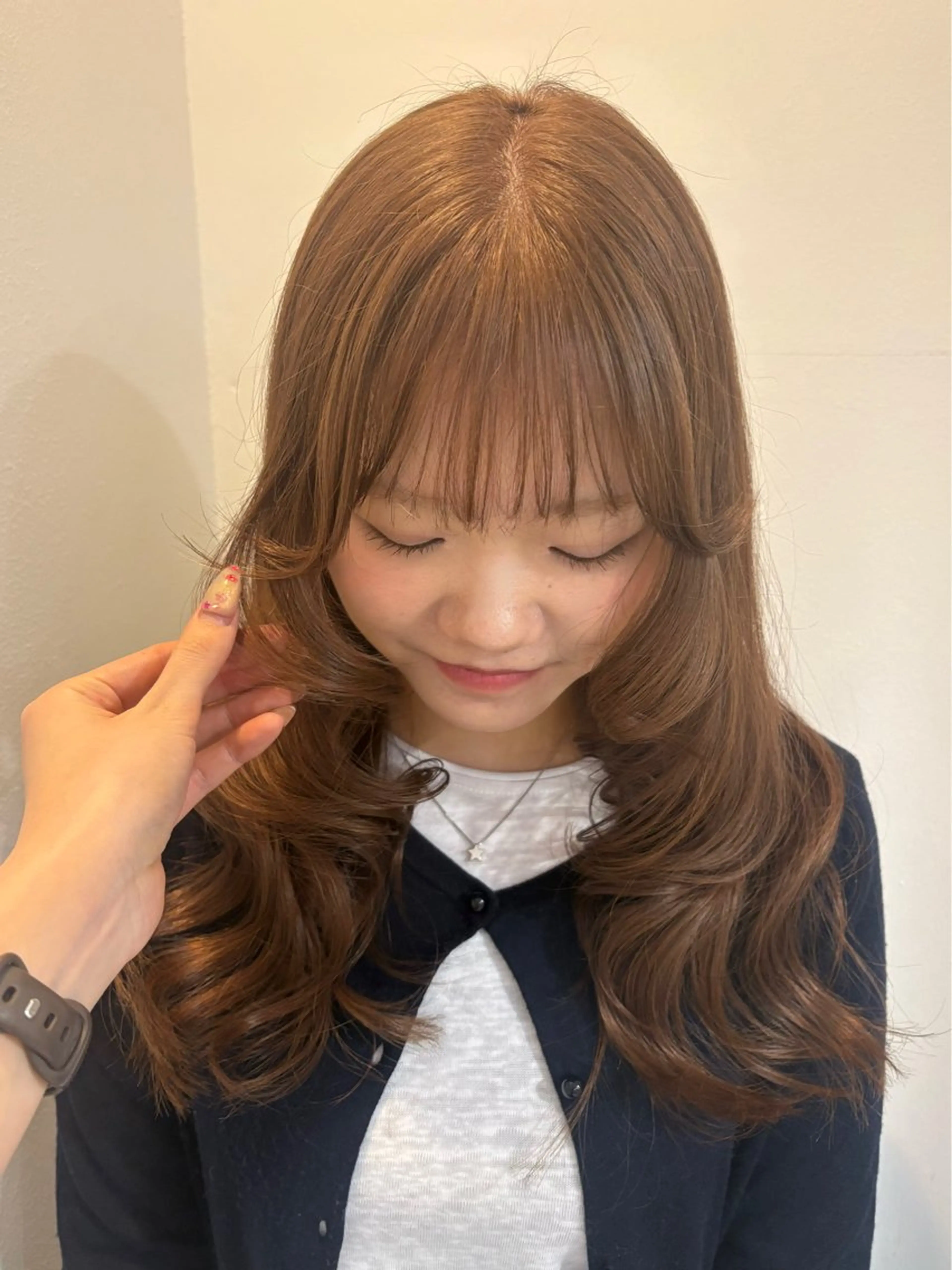 ロング カラー ベージュカラー ブリーチ ケアブリーチ 透明感カラー ラベンダーカラー カット ヘアカラー トリートメント kanami/ 中崎町美容室のヘアスタイル