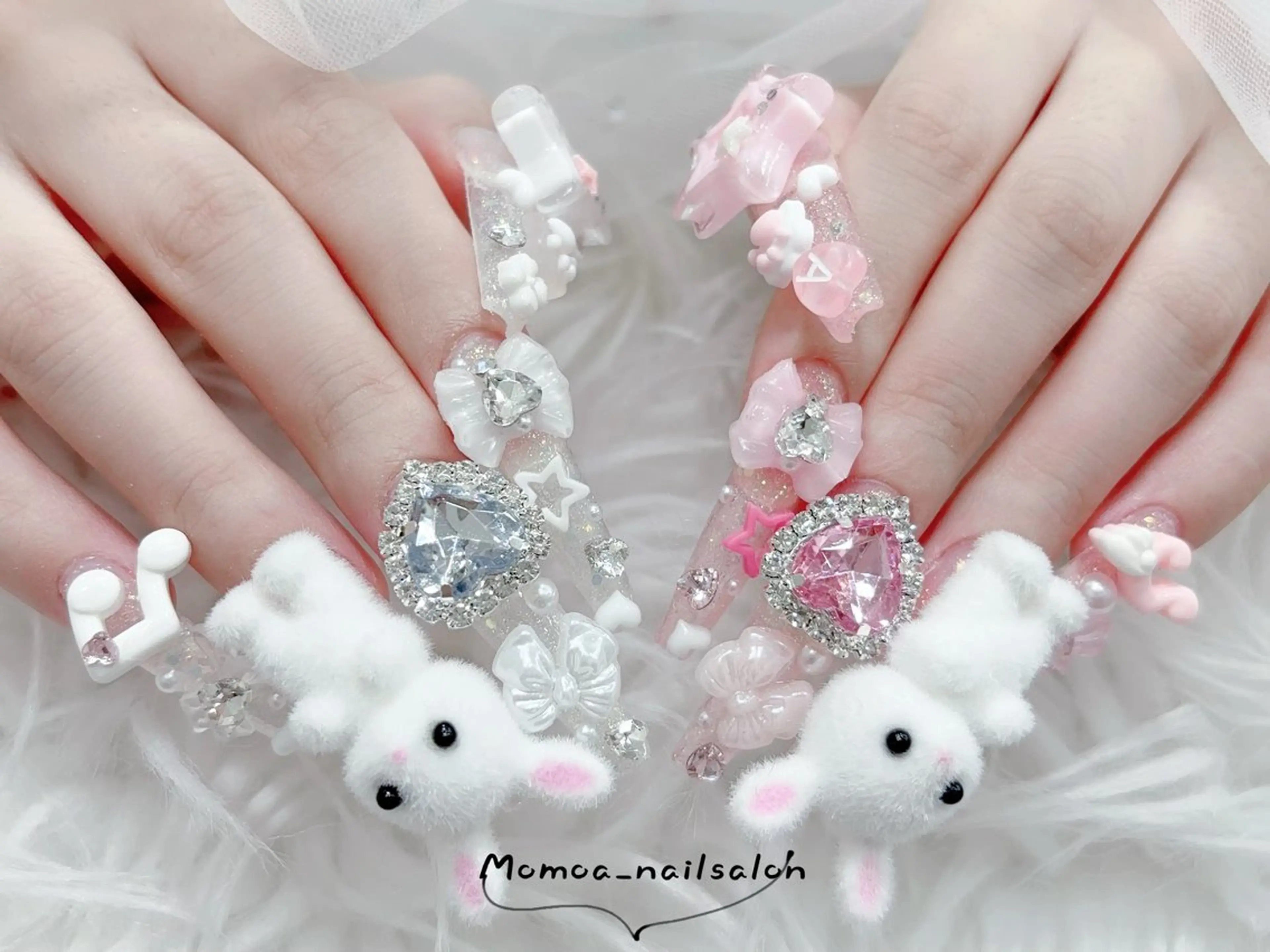 ネイル ハロウィン キラキラネイル 韓国ネイル スカルプネイル ハンドネイル MoMoA Nail ネイル長さ出し専門店のネイルデザイン