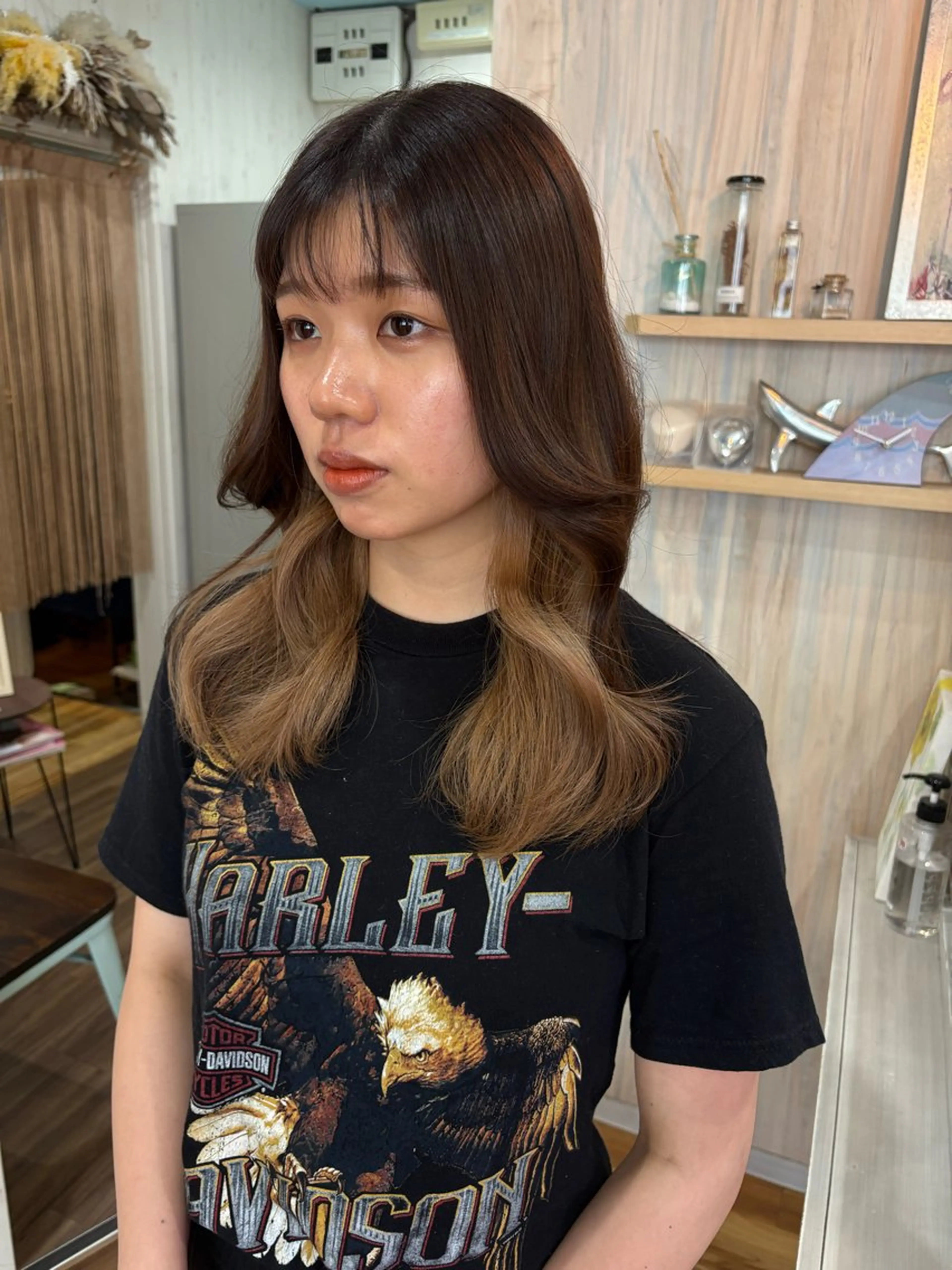 セミロング カラー インナーカラー 瀬戸 弘暉のヘアスタイル