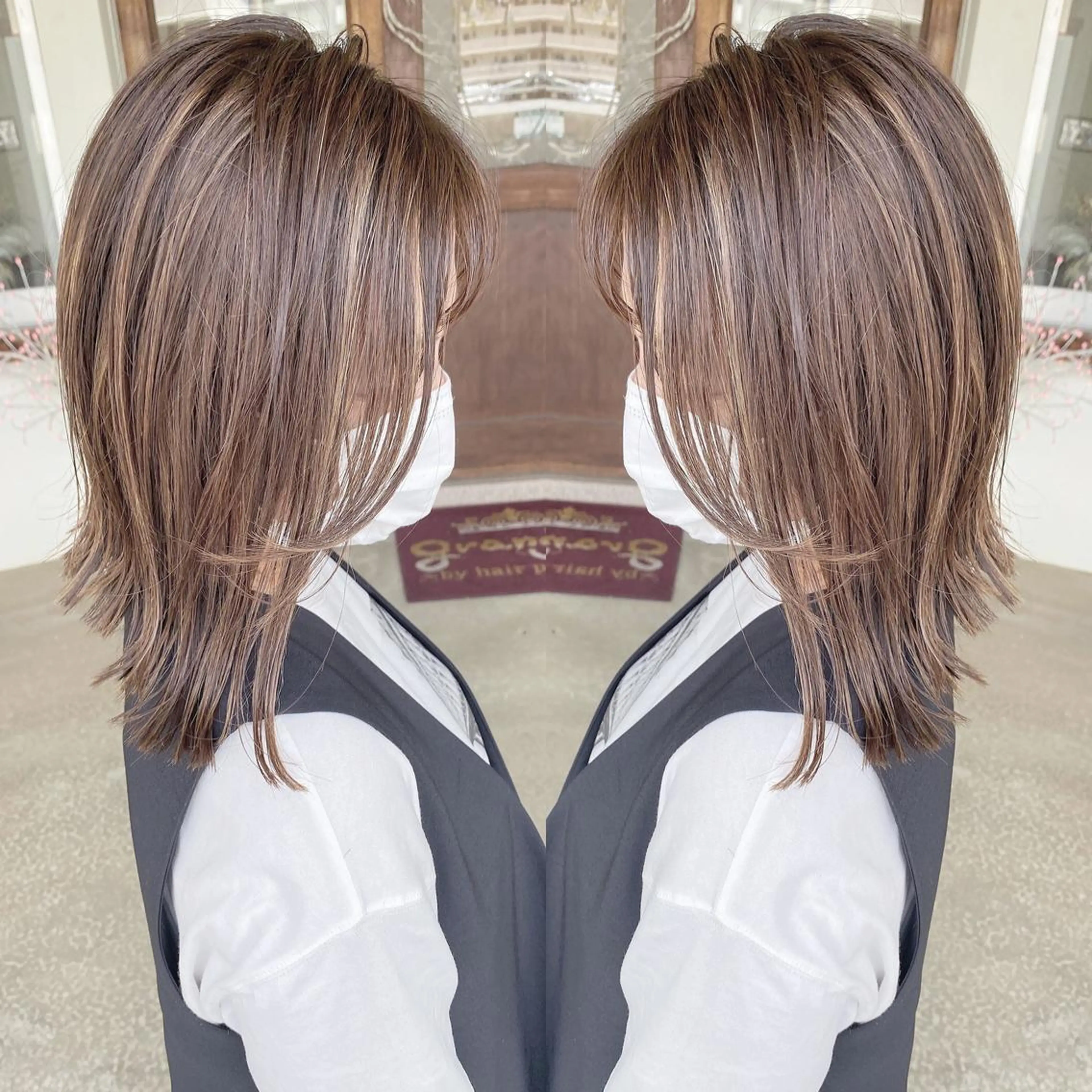 ミディアム カラー イルミナカラー カット ヘアカラー grand juteのヘアスタイル