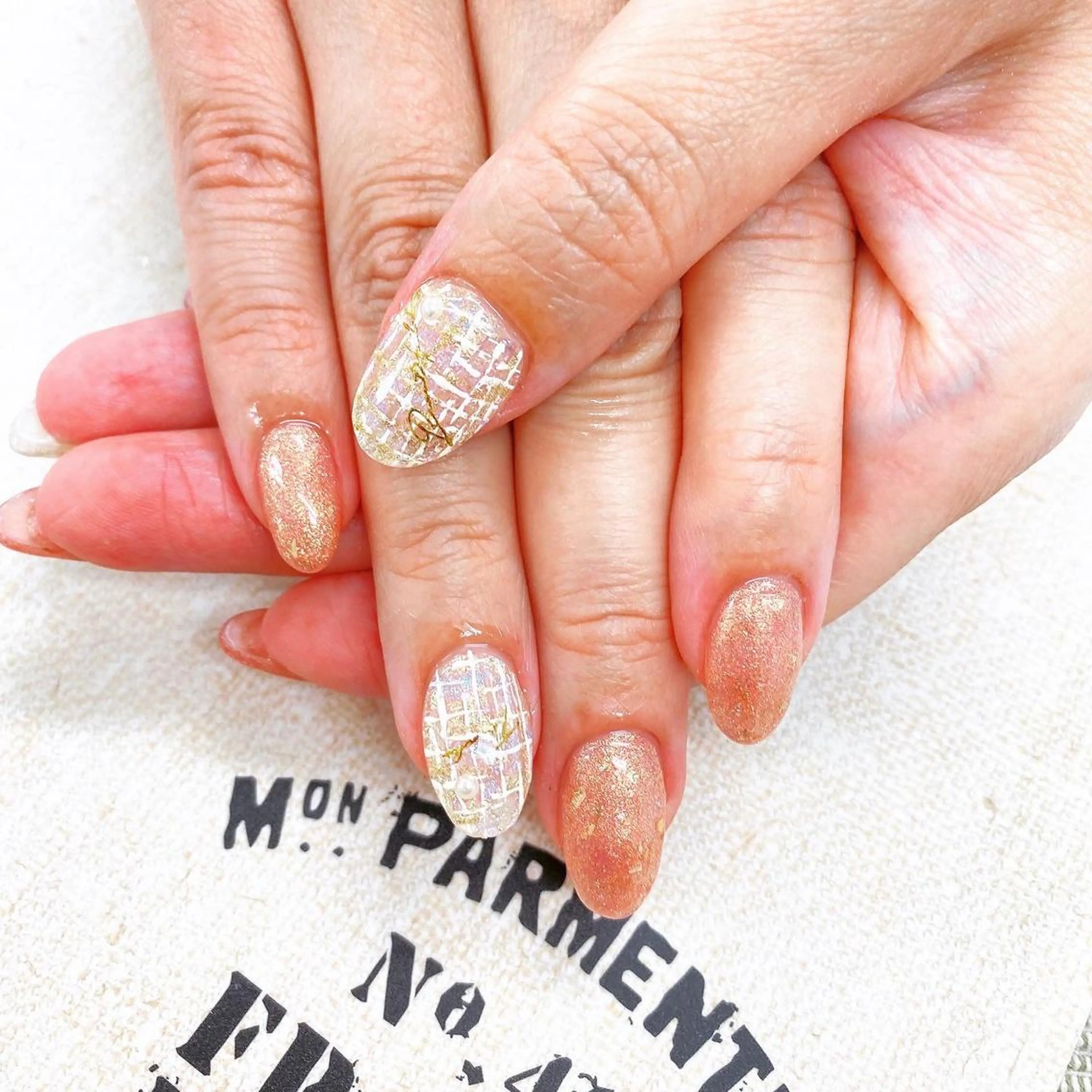 ネイル アートネイル ツイードネイル ハンドネイル N._._.claw[エヌクロー]所属・N._._. clawのネイルデザイン