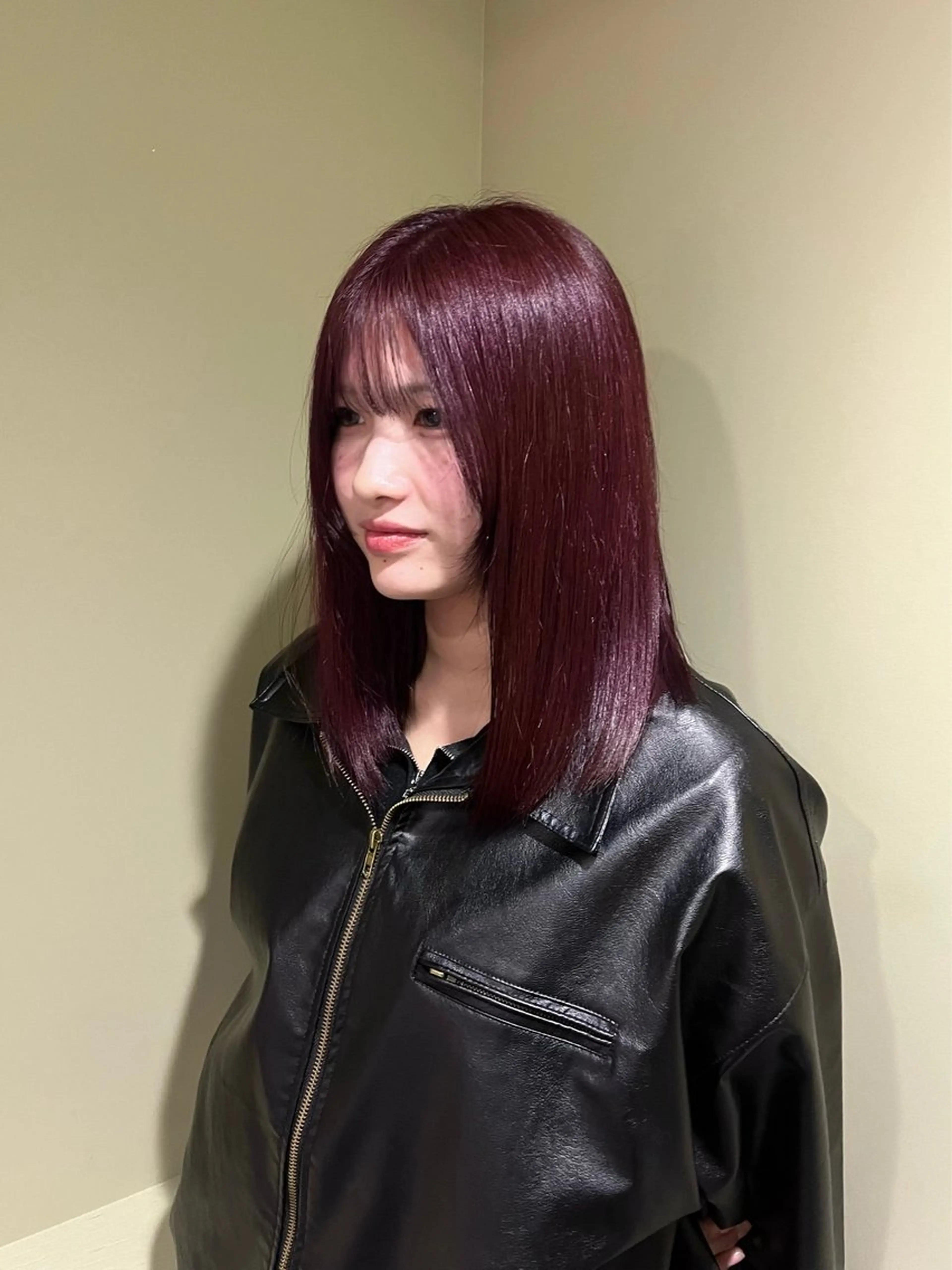 ミディアム カラー レッドカラー 🐰カラーモデル🐰 mihoのヘアスタイル