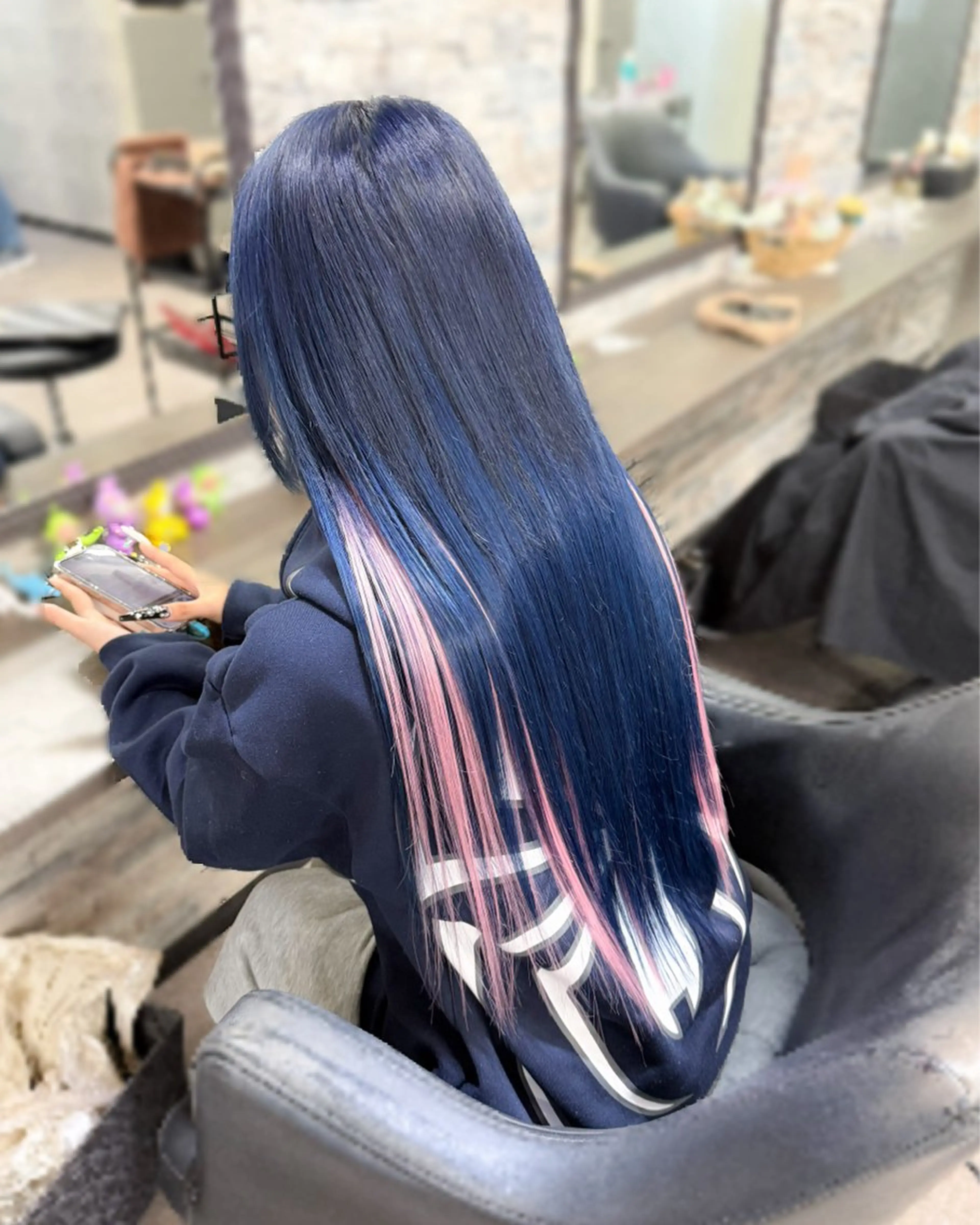 ロング カラー カット エクステ ハイトーンエクステ 🎩カズキ🎩のヘアスタイル