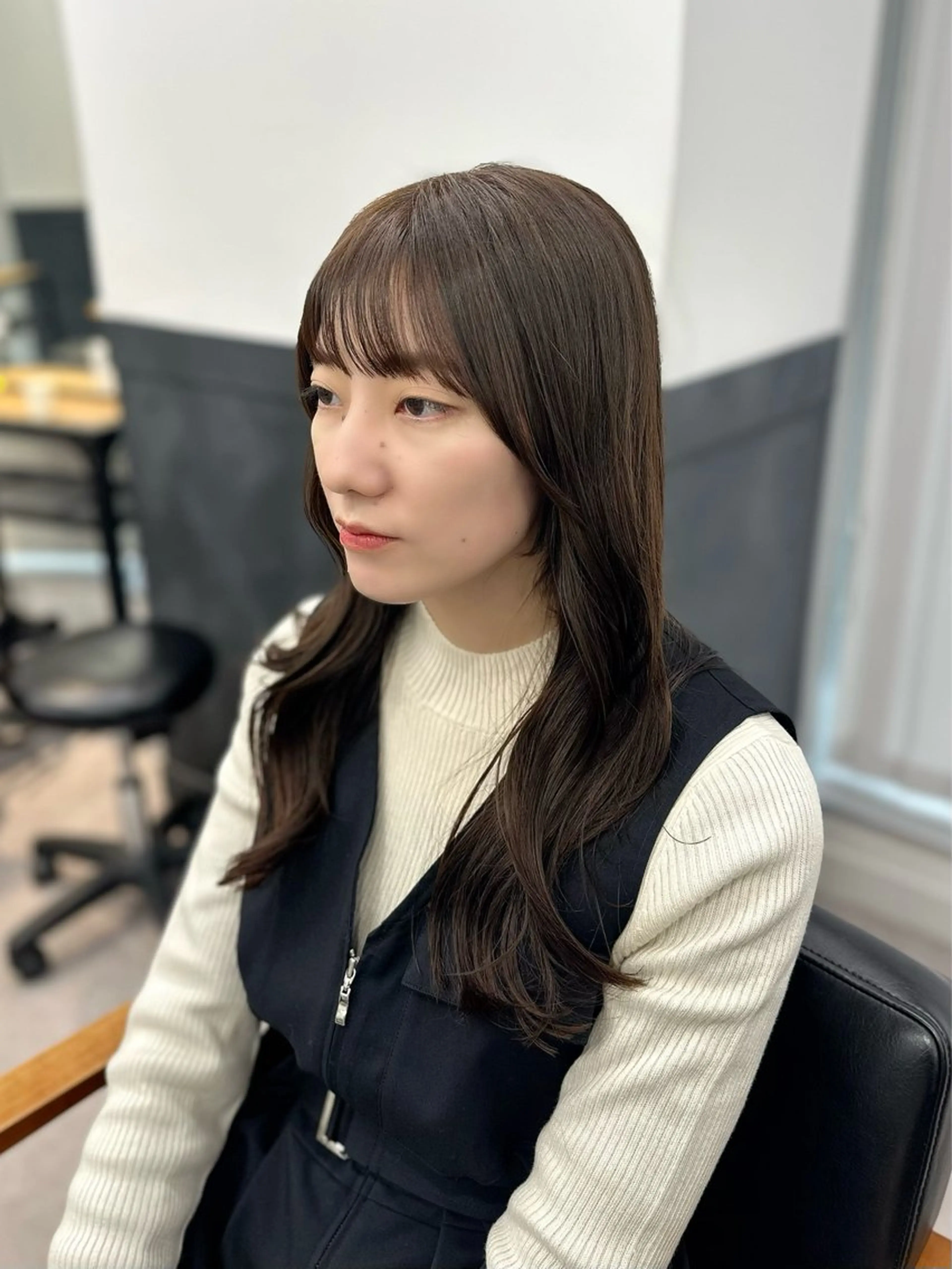 ロング カラー パーマ ヘアアレンジ メンズ キッズ 小顔顔まわり/ レイヤーカット🌿のヘアスタイル