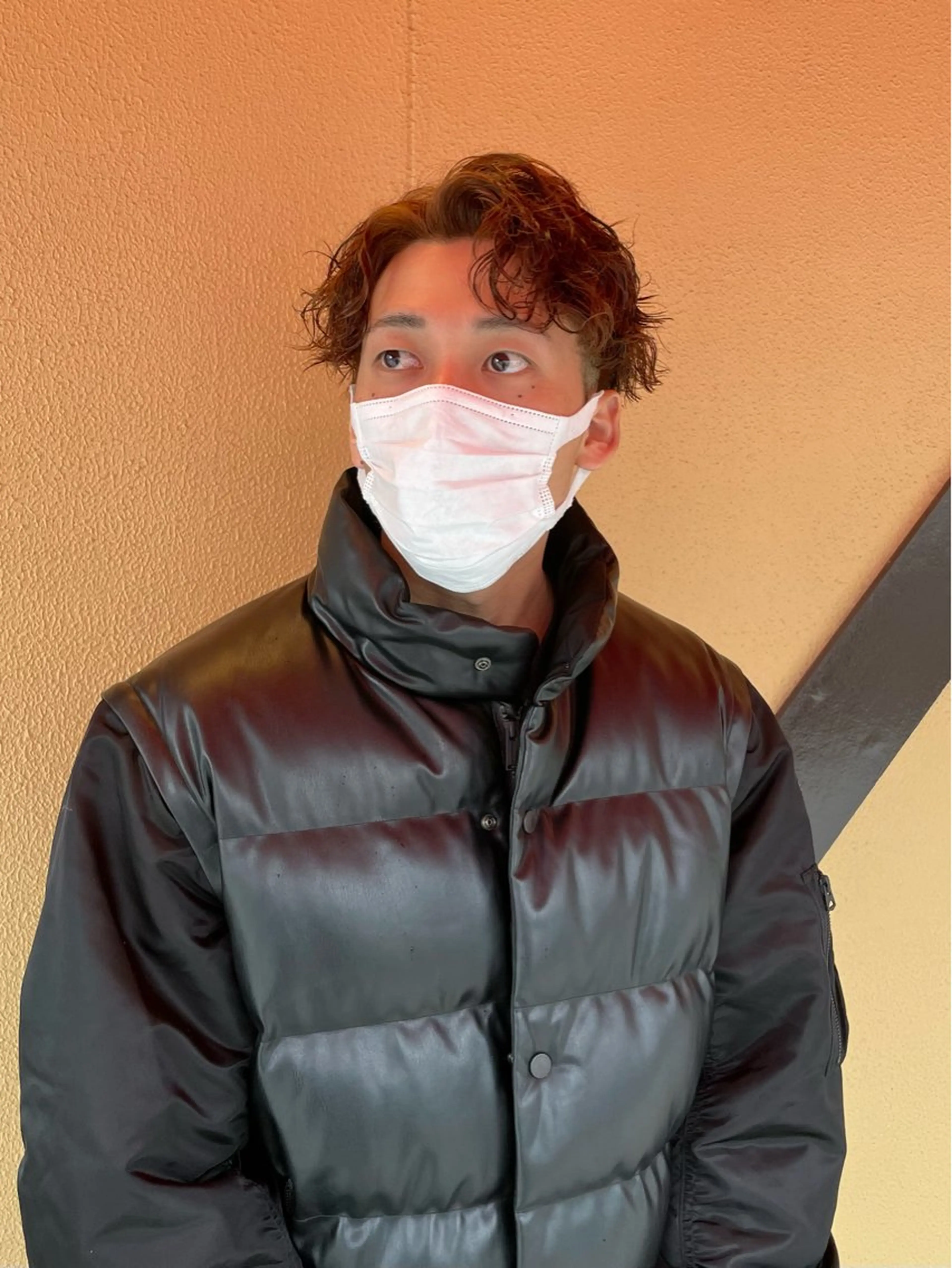 ミディアム パーマ メンズ 波巻きパーマ grAt所属・森 真伊希のヘアスタイル