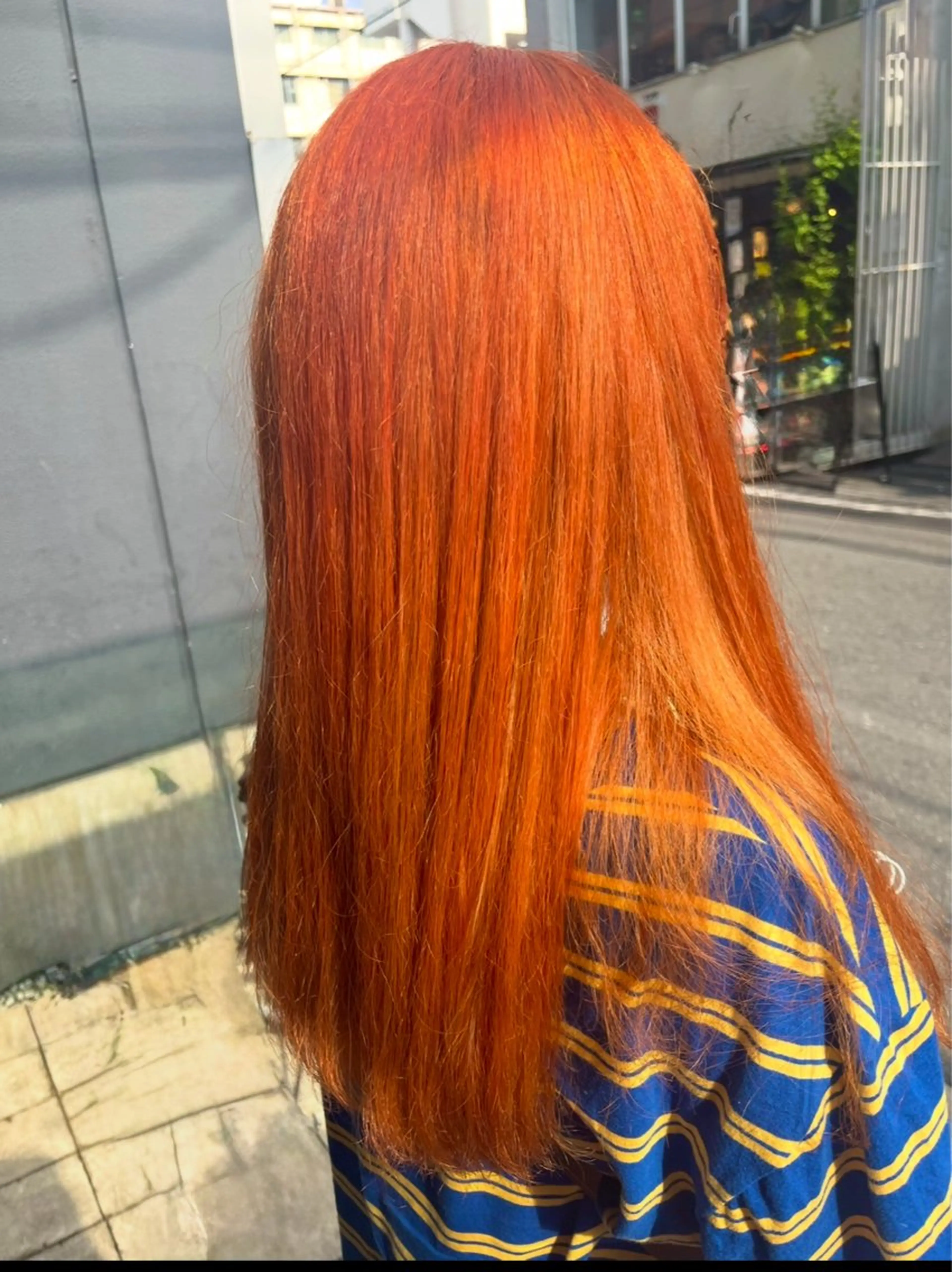 セミロング カラー ブリーチ オレンジ ドアベルヘアリビング所属・加藤志保 🎗️🫧モデル募集のその他イメージ