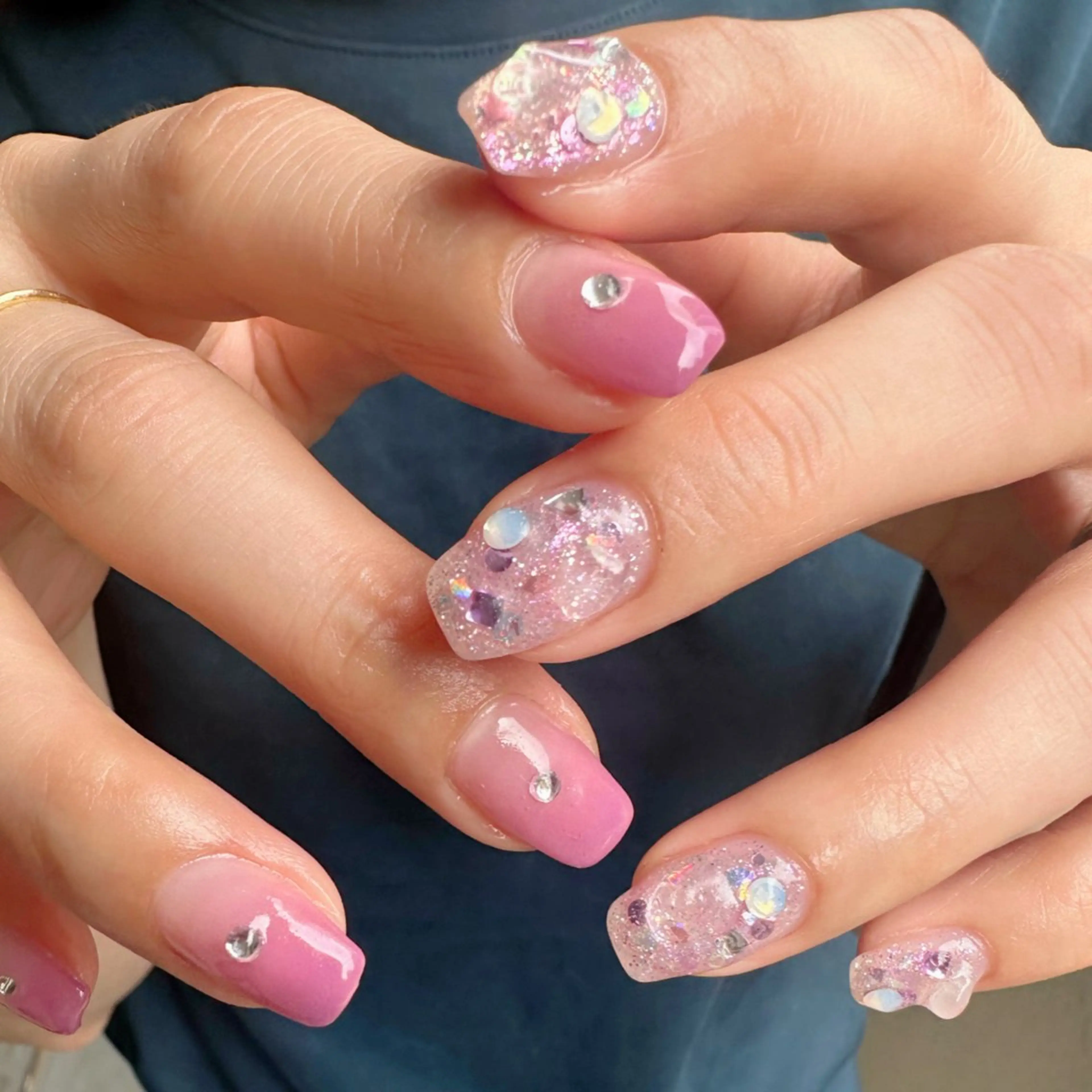 ネイル アートネイル オーロラネイル 氷ネイル・うるうるネイル キラキラネイル 韓国ネイル 🪞KAPE NAIL 🪞のネイルデザイン