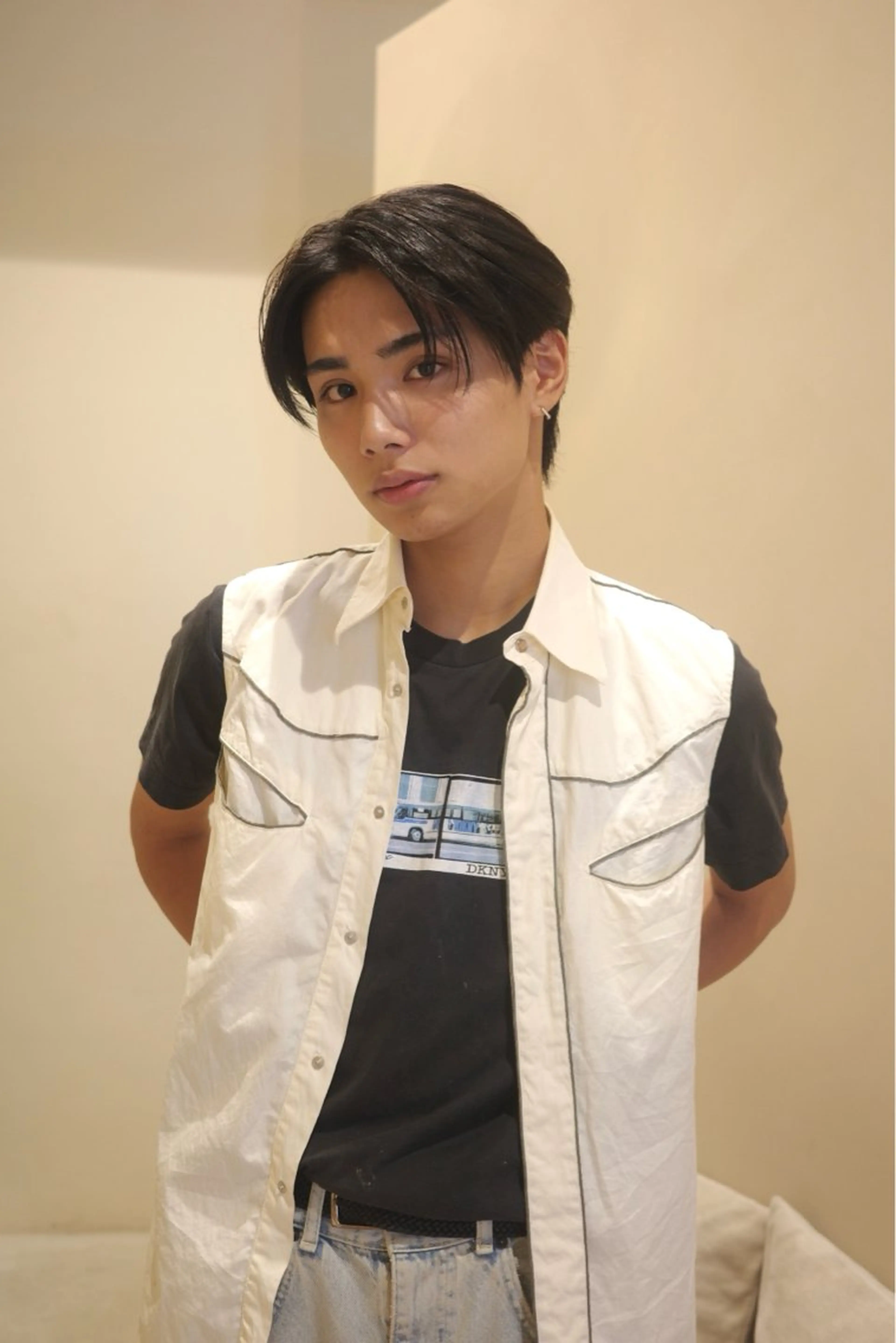 ショート メンズ 韓国ヘア/髪質改善/ レイヤー/ブラウンのヘアスタイル