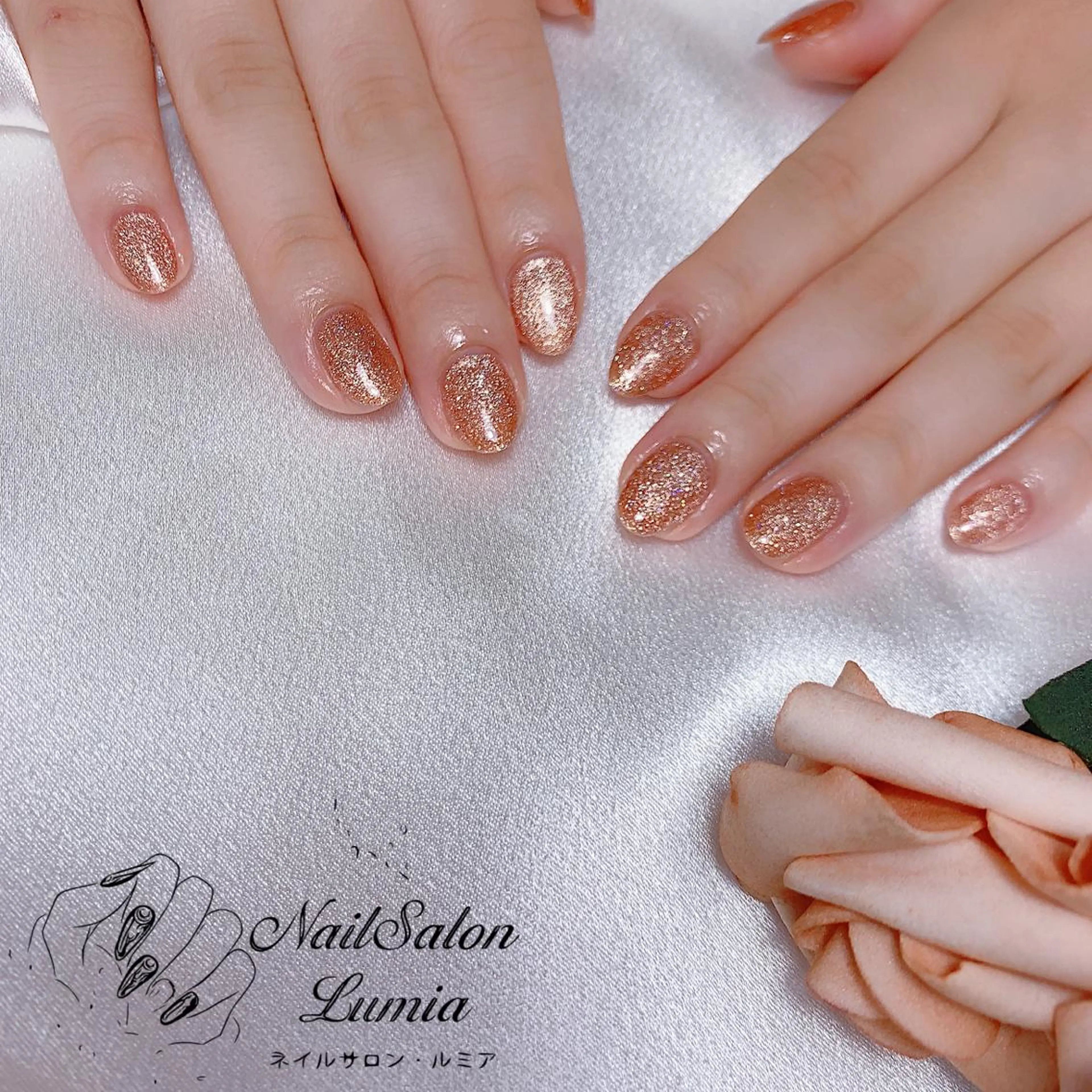 ネイル キラキラネイル マグネットネイル ワンカラーネイル ハンドネイル ネイルサロン ルミア Lumia 店長のネイルデザイン