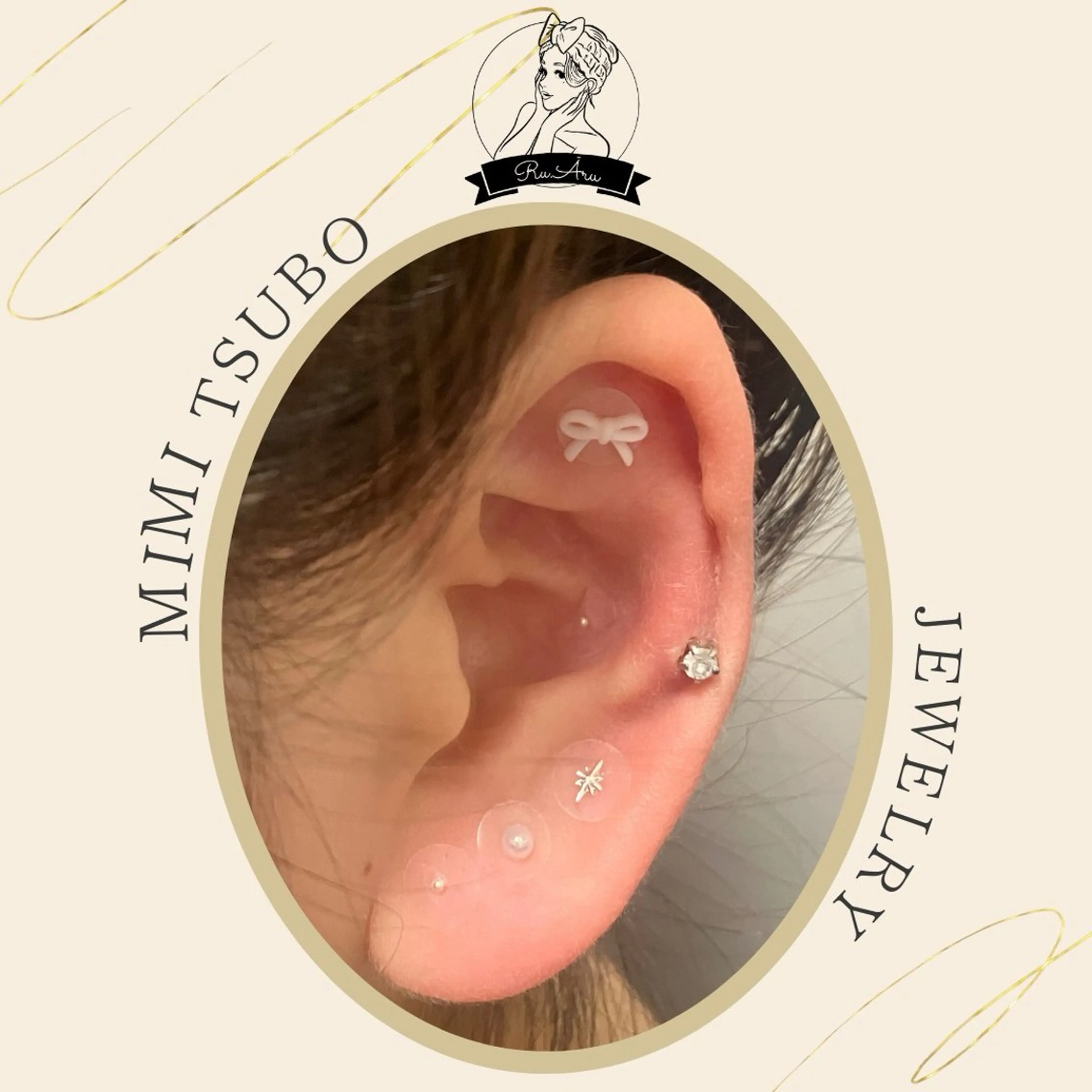 大人気！！耳ツボジュエリー(耳つぼジュエリー)👂🏻💎✨ ★両耳10粒　※1粒追加110円​〜​の写真