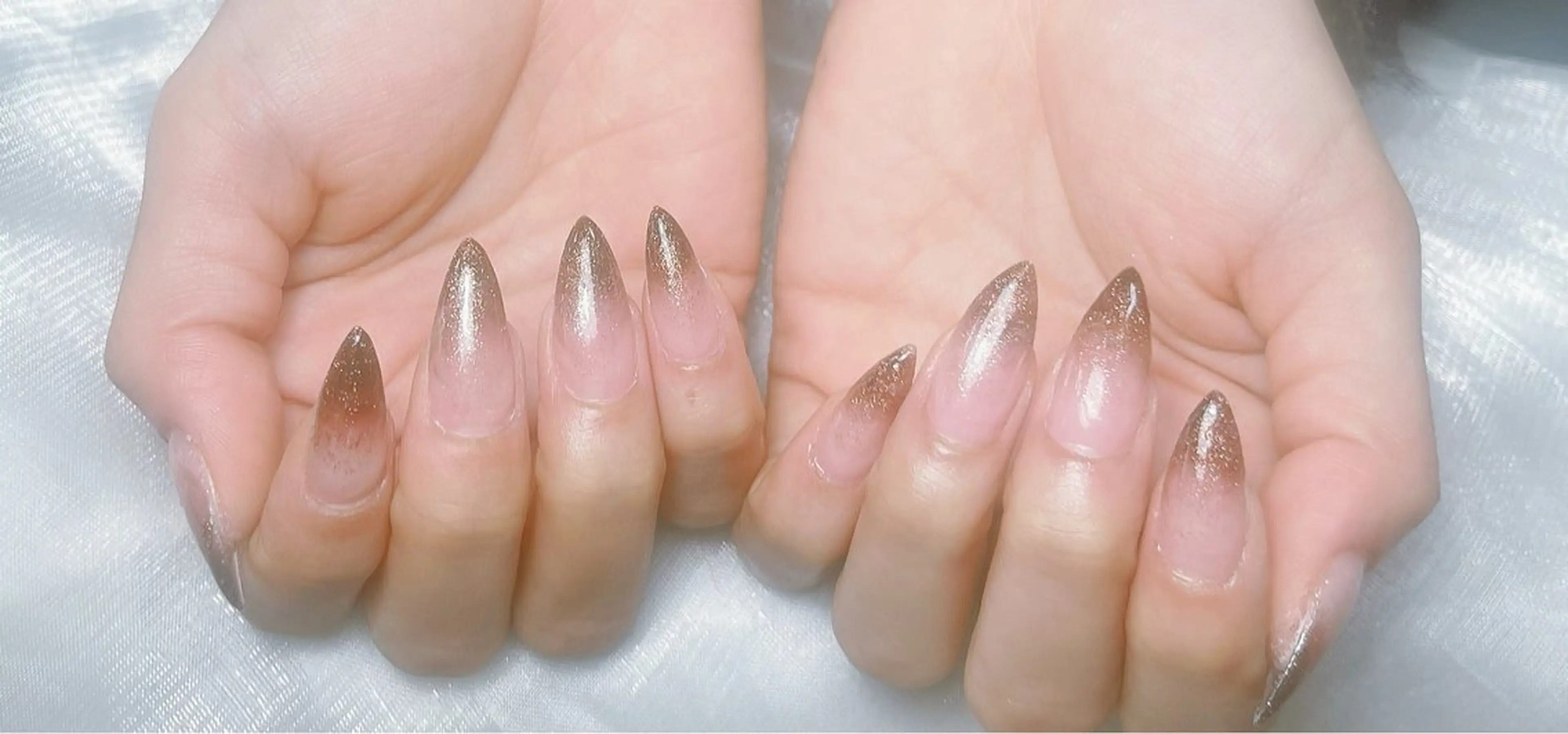 ネイル 長さ出し ラメ(グリッター) ラメグラデーション RIN Amiのネイルデザイン