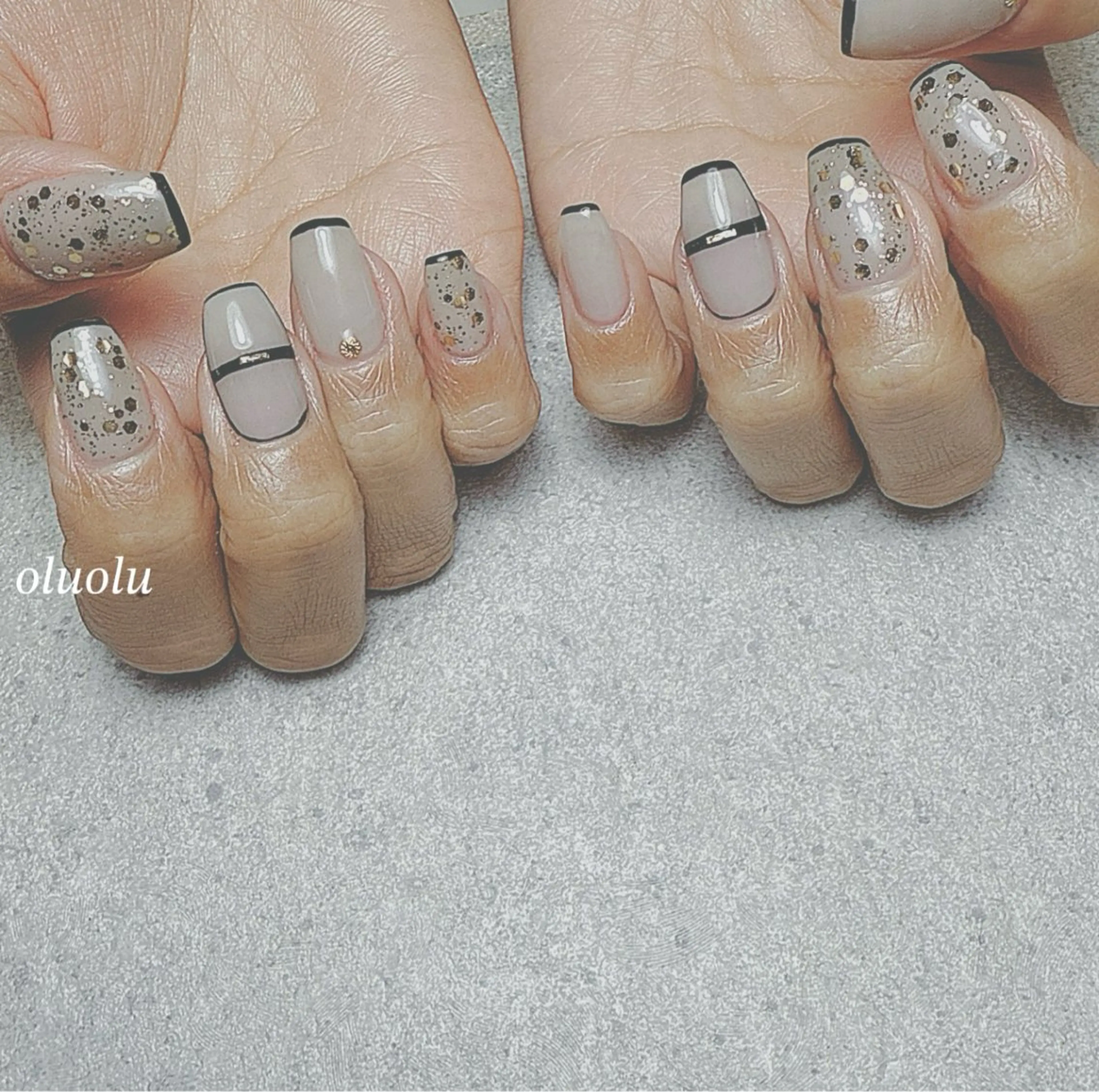 ネイル ラメ(グリッター) ハンドネイル 大村 紬華のネイルデザイン