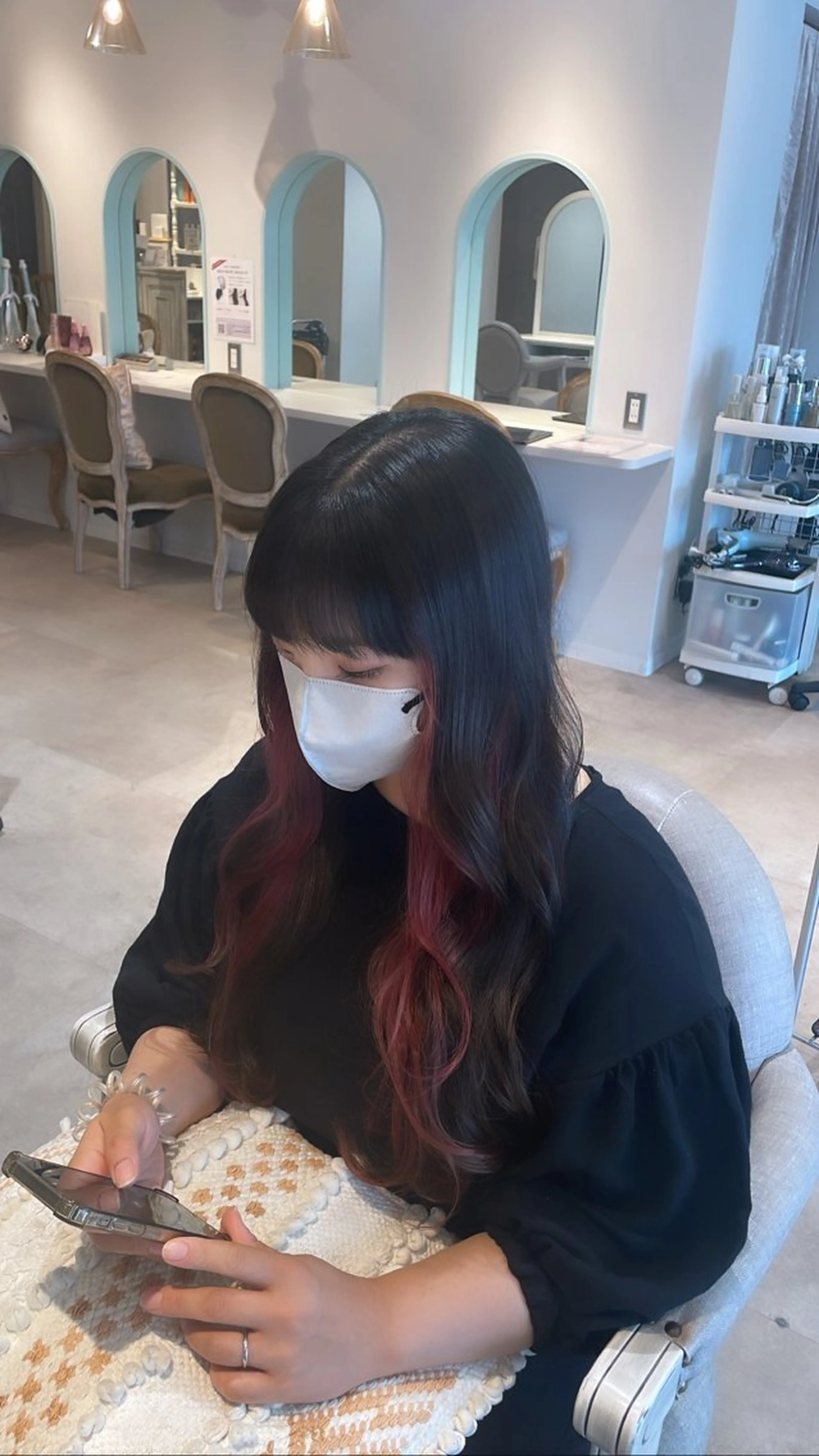 ロング カラー アッシュ ピンクカラー CreBiA   eyelash所属・CreBiA🎀 ayaのマツエク・マツパデザイン