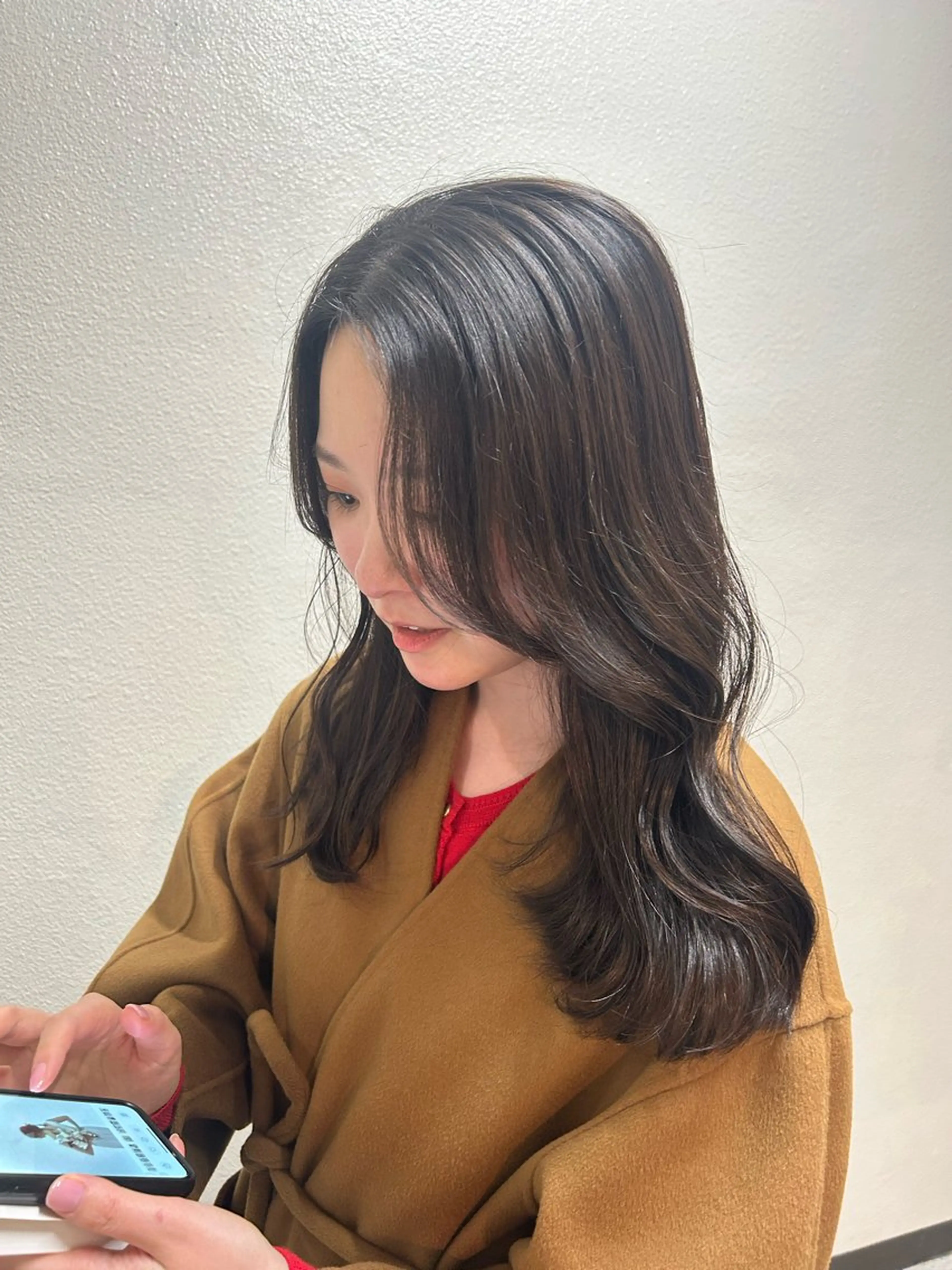 セミロング カット トリートメント 後藤紗英/髪質改善 /オリーブベージュのヘアスタイル