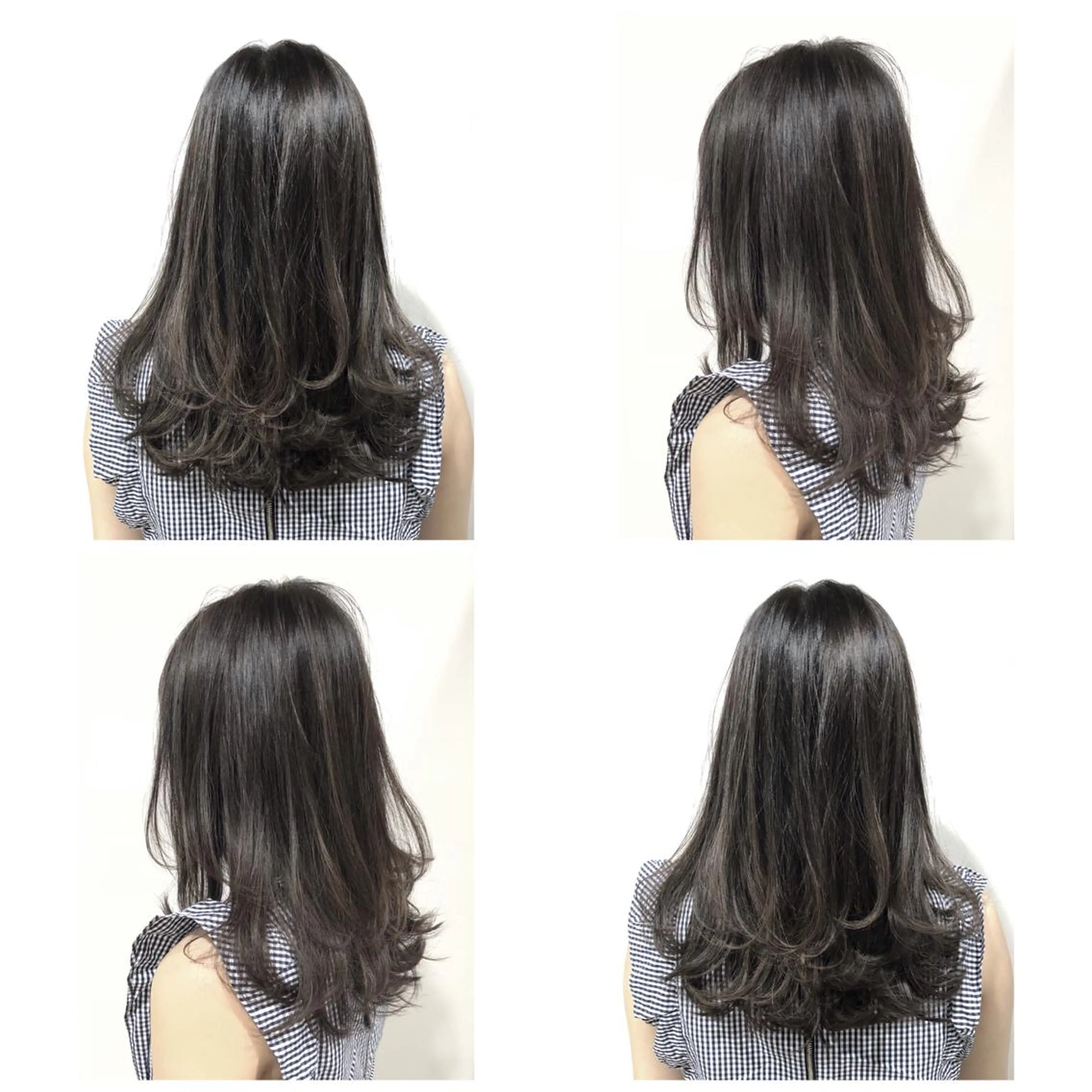 セミロング カラー アッシュ ベージュカラー 透明感カラー ハイライトカラー イルミナカラー KIZU 髪質改善 オカルト怪談のヘアスタイル