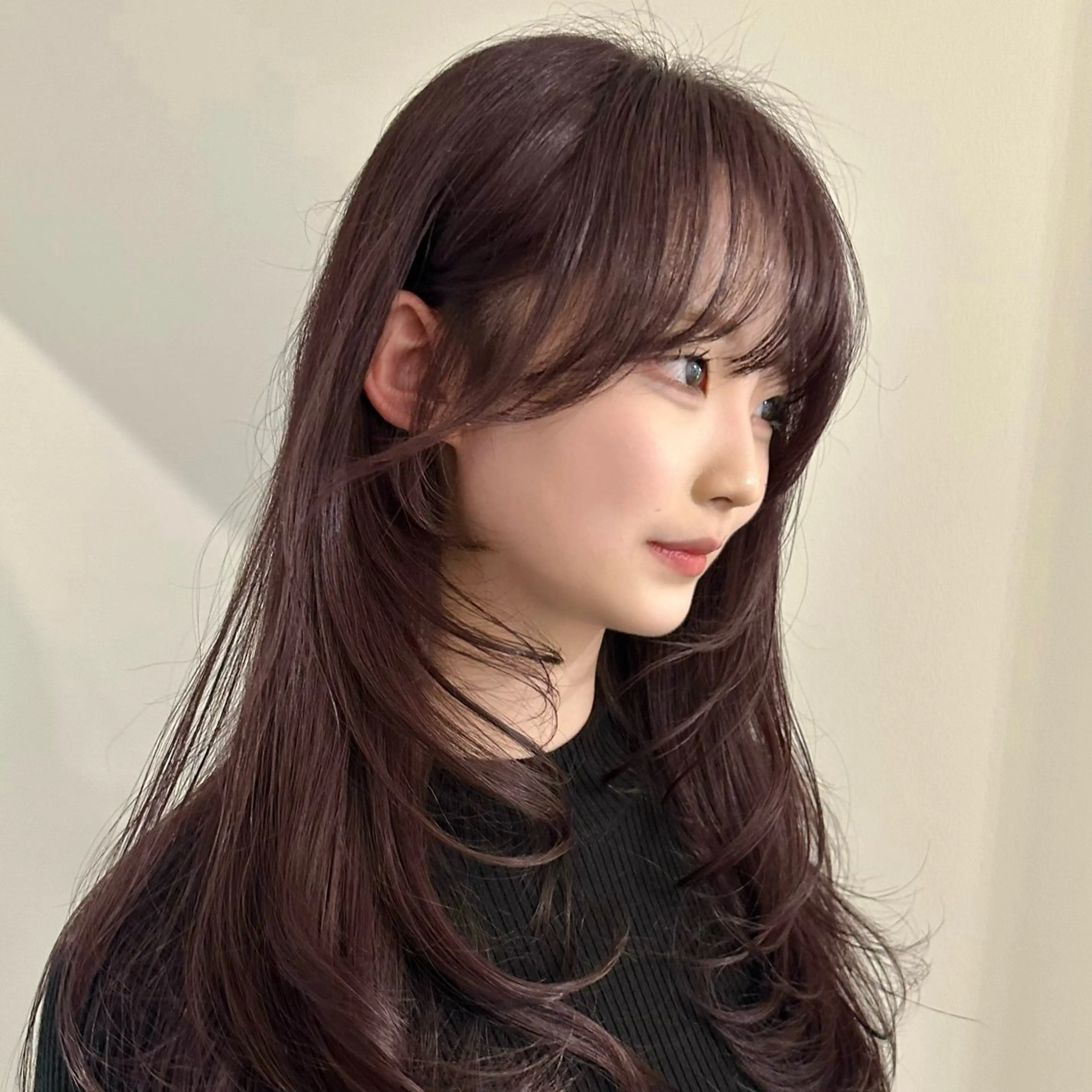 ロング カット ヘアカラー トリートメント 🌹ハッシュカット、 レイヤー韓国ヘア🌹のヘアスタイル