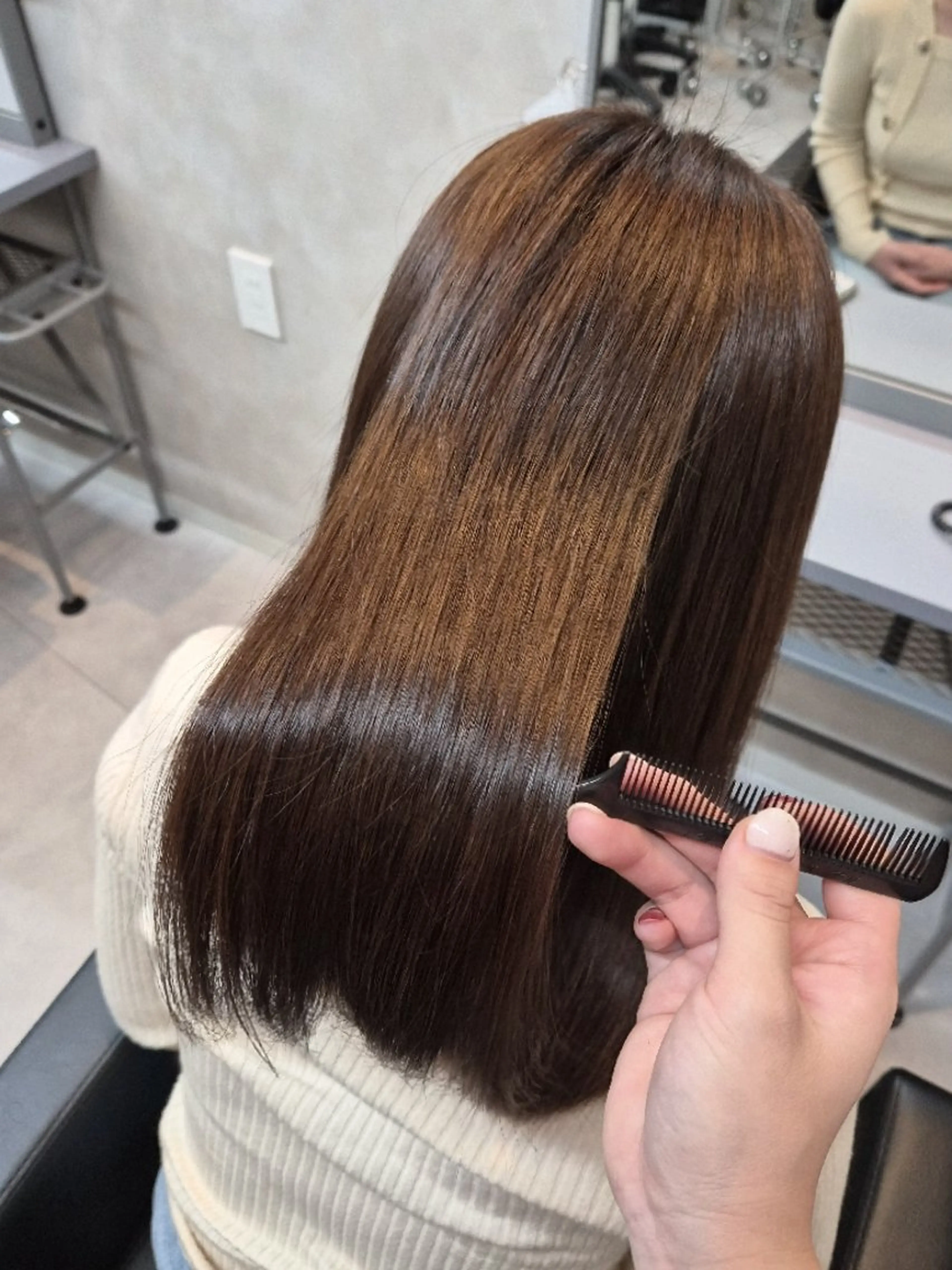 ミディアム 縮毛矯正 寺西紗友望/髪質改善 /ストレート/ボブのヘアスタイル