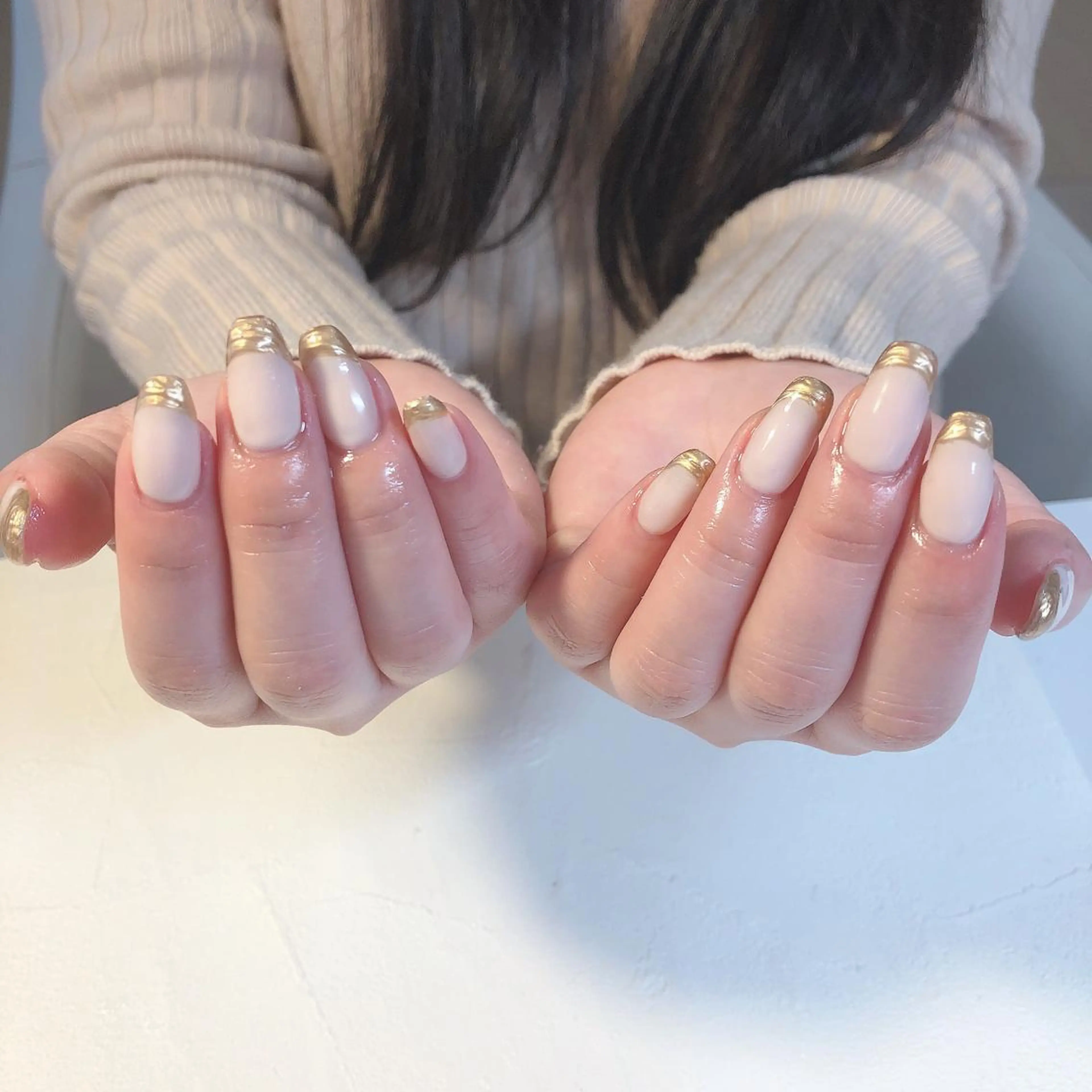 ネイル フレンチネイル ミラーネイル nails 🎀meのネイルデザイン