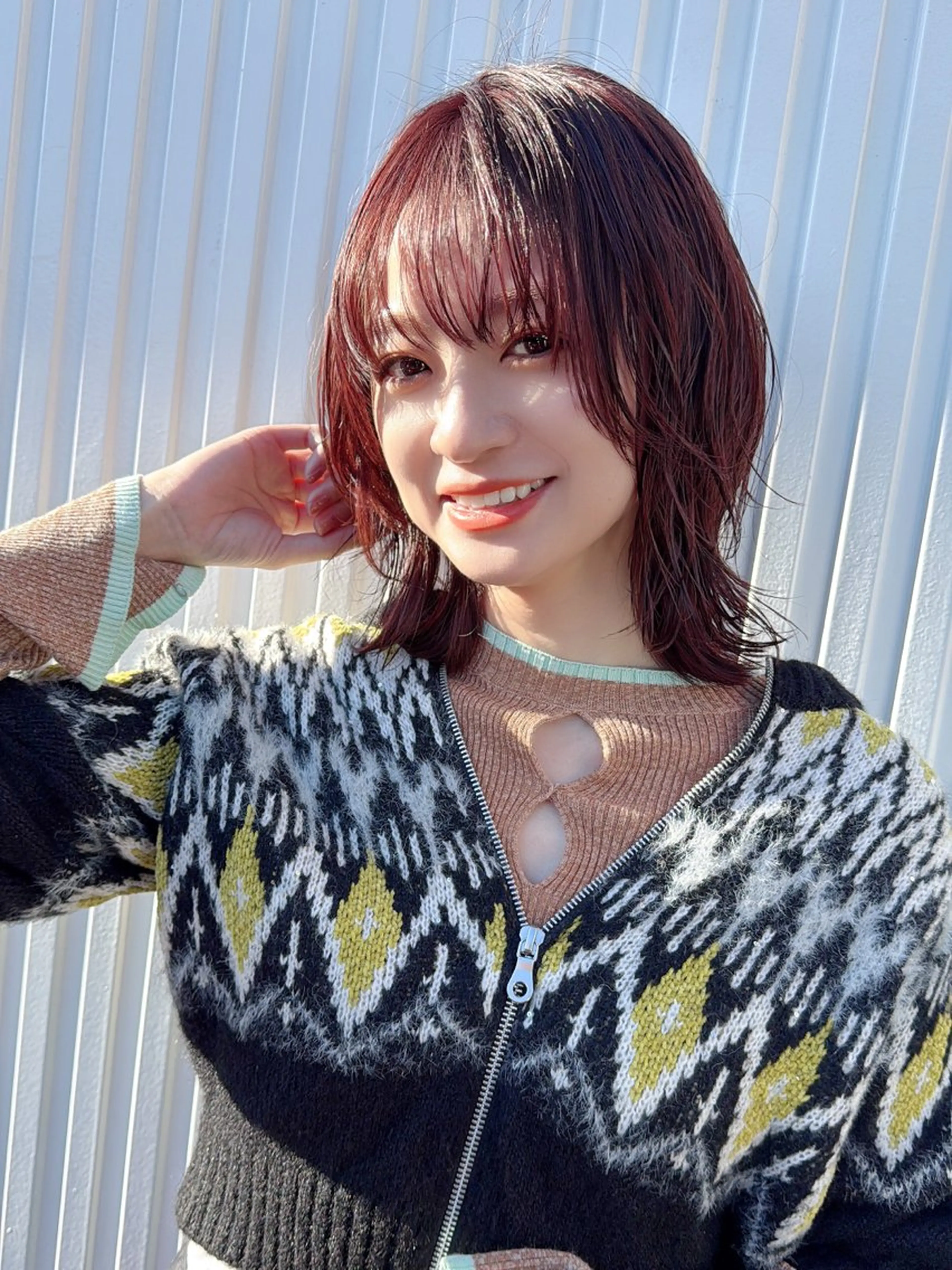 ミディアム ボブレイヤー ミディアムパーマ ボブ 髪質改善 韓国風ヘア ボブ・韓国レイヤー・ くびれボブ・内藤康太のヘアスタイル