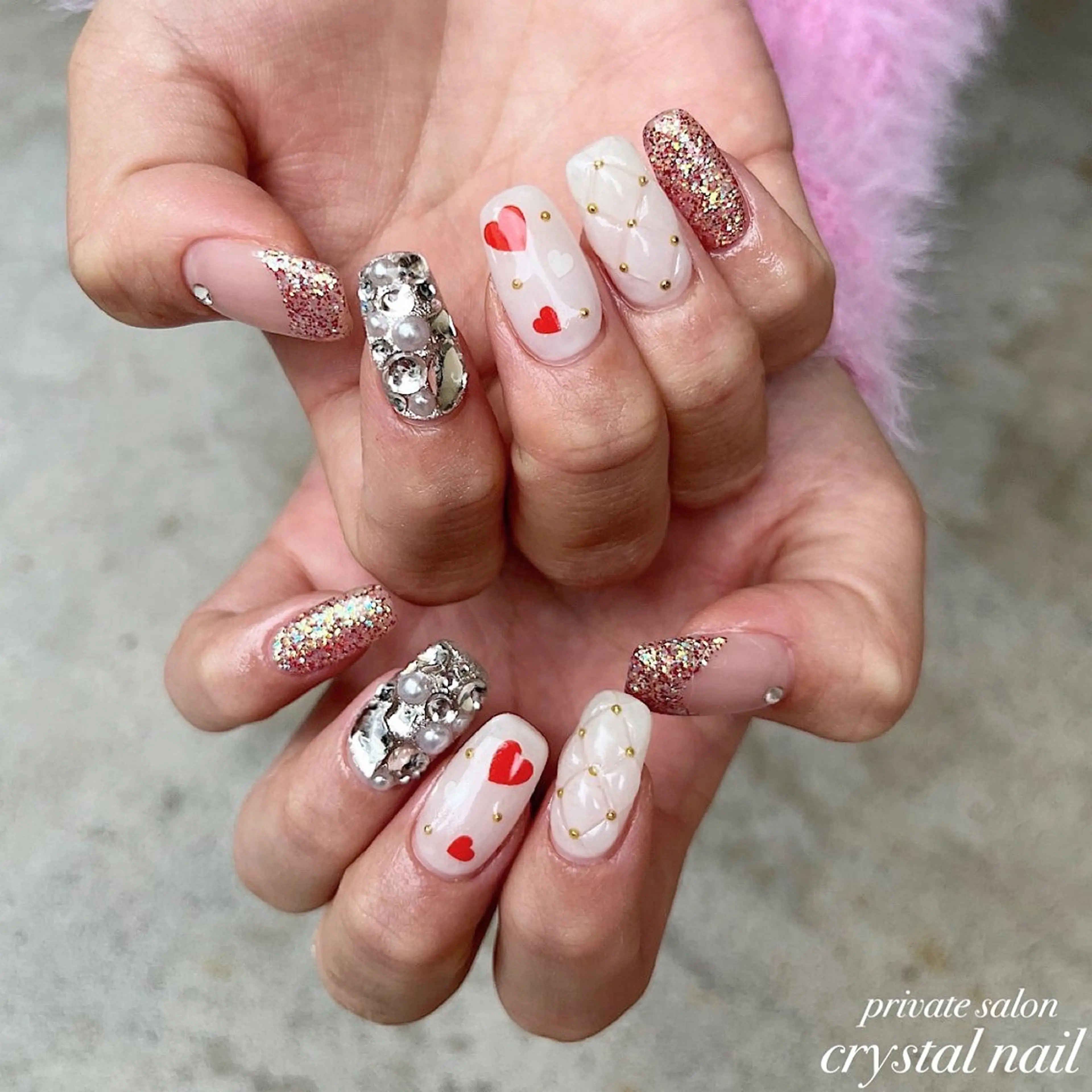 ネイル バレンタイン Crystal Nailのネイルデザイン