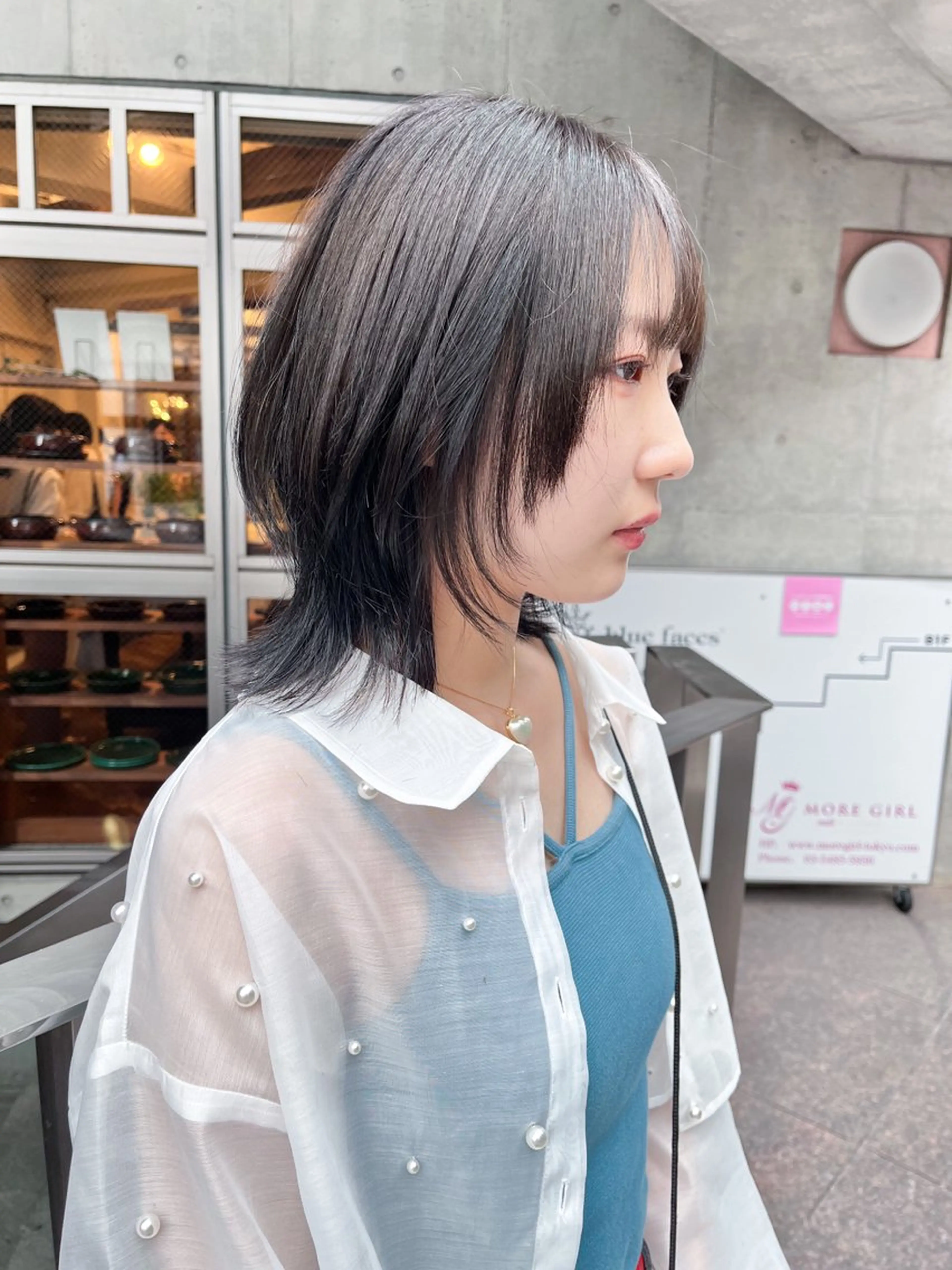 ミディアム カラー ブラウンカラー ウルフカット 原宿パーマ kazuのヘアスタイル