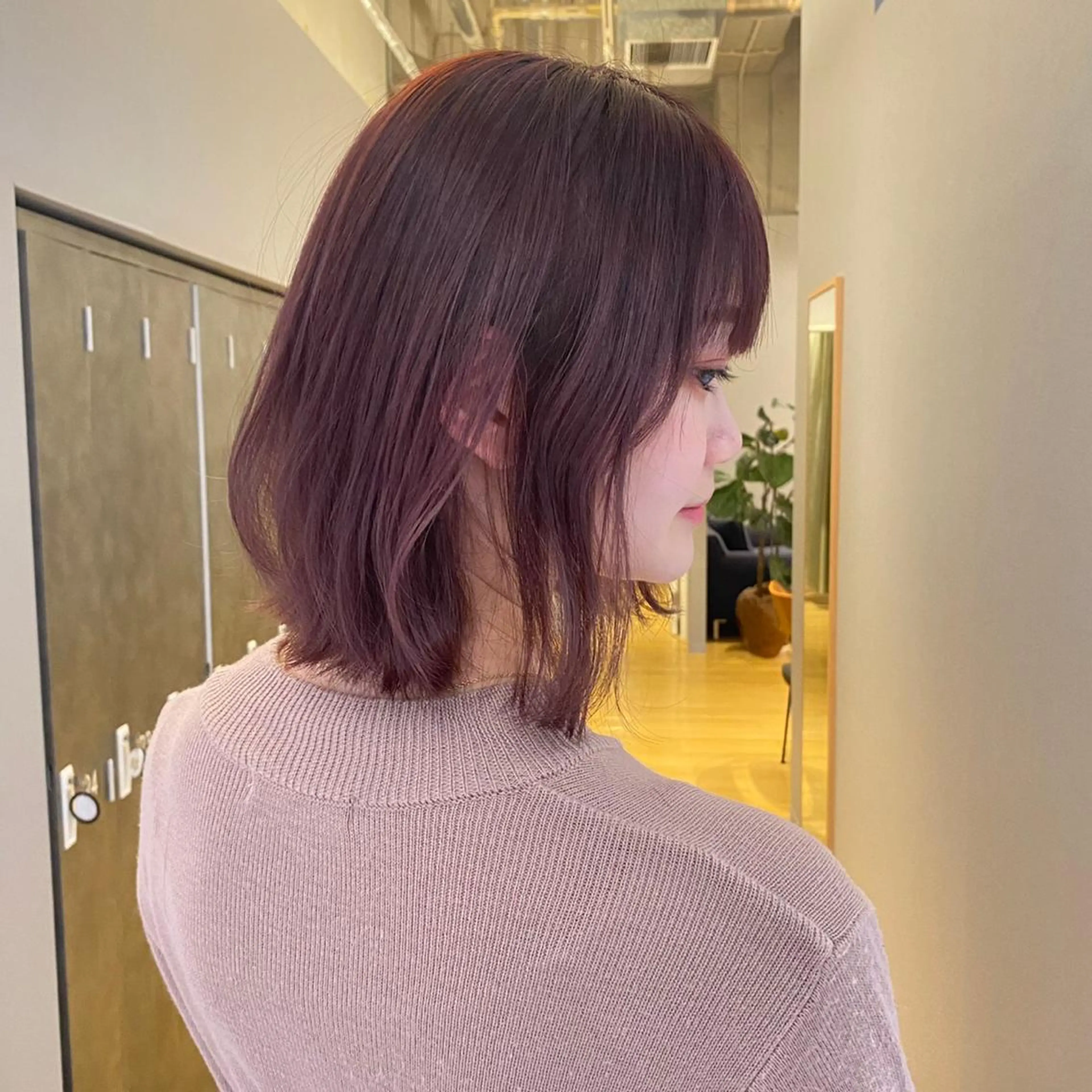 ミディアム カラー ピンクカラー GIEN 末吉 海斗のヘアスタイル