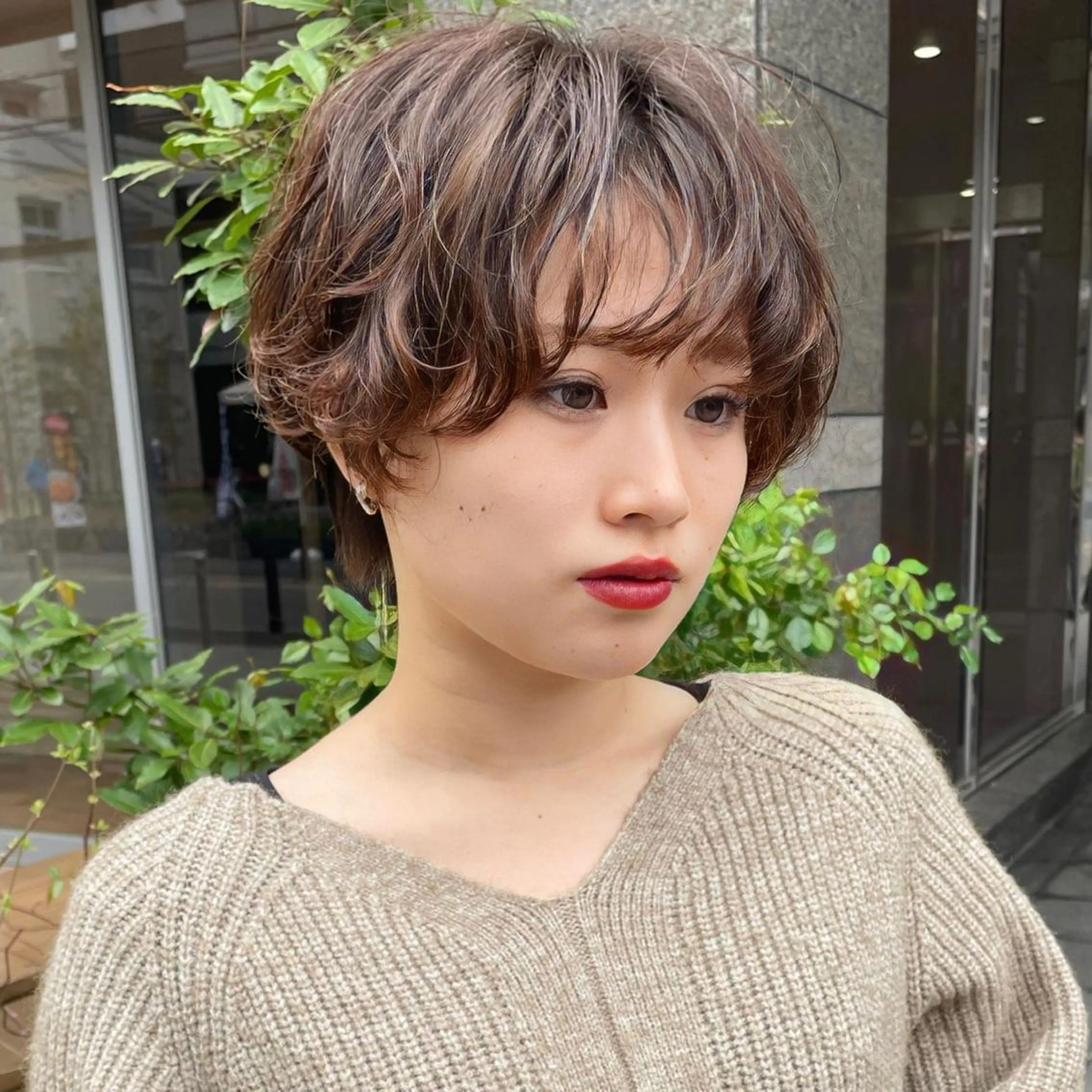 ショート カラー パーマ カット パーマ トリートメント 🎀大川 錬🎀 ブリーチなしWカラーのヘアスタイル
