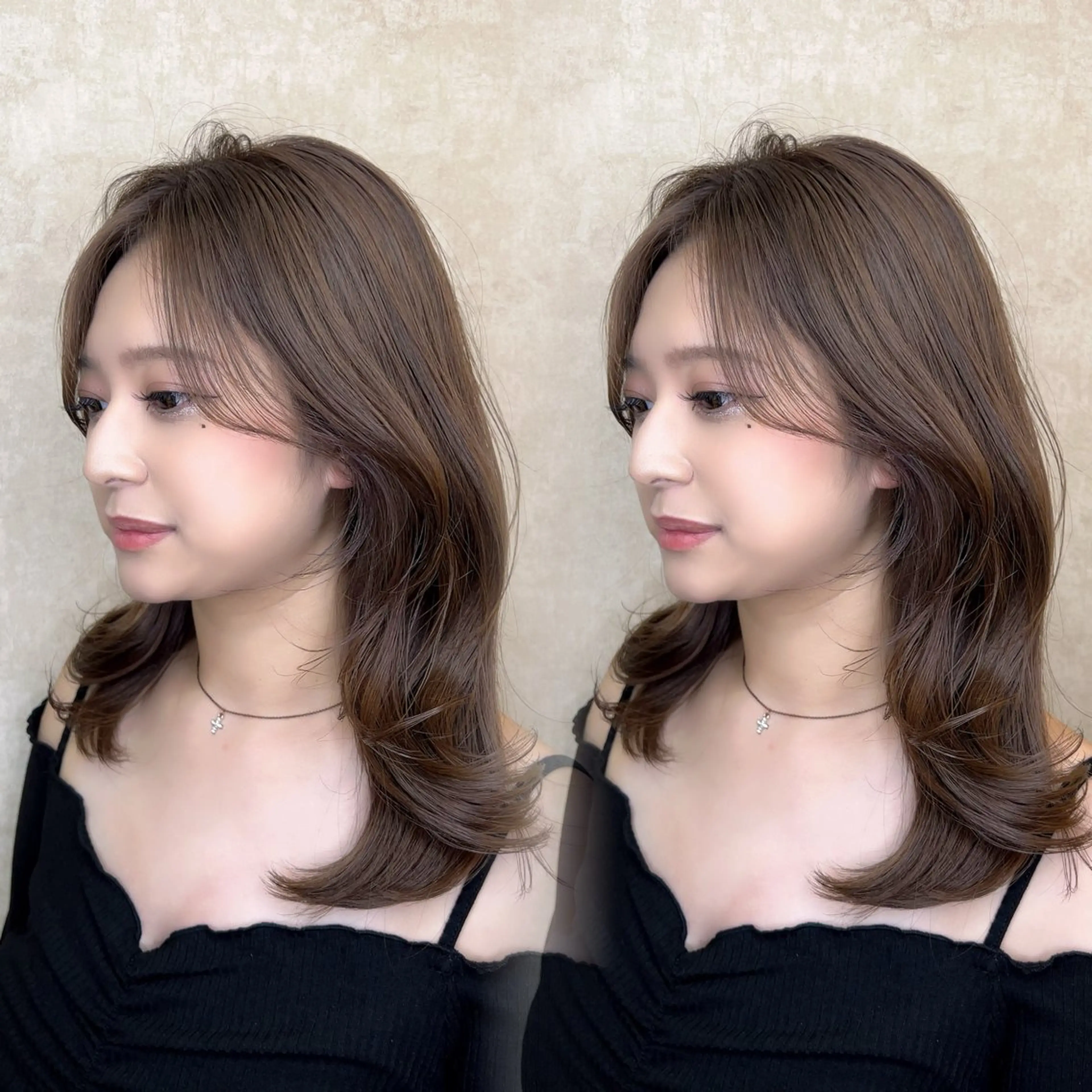 ミディアム カラー 吉成 葉南のヘアスタイル