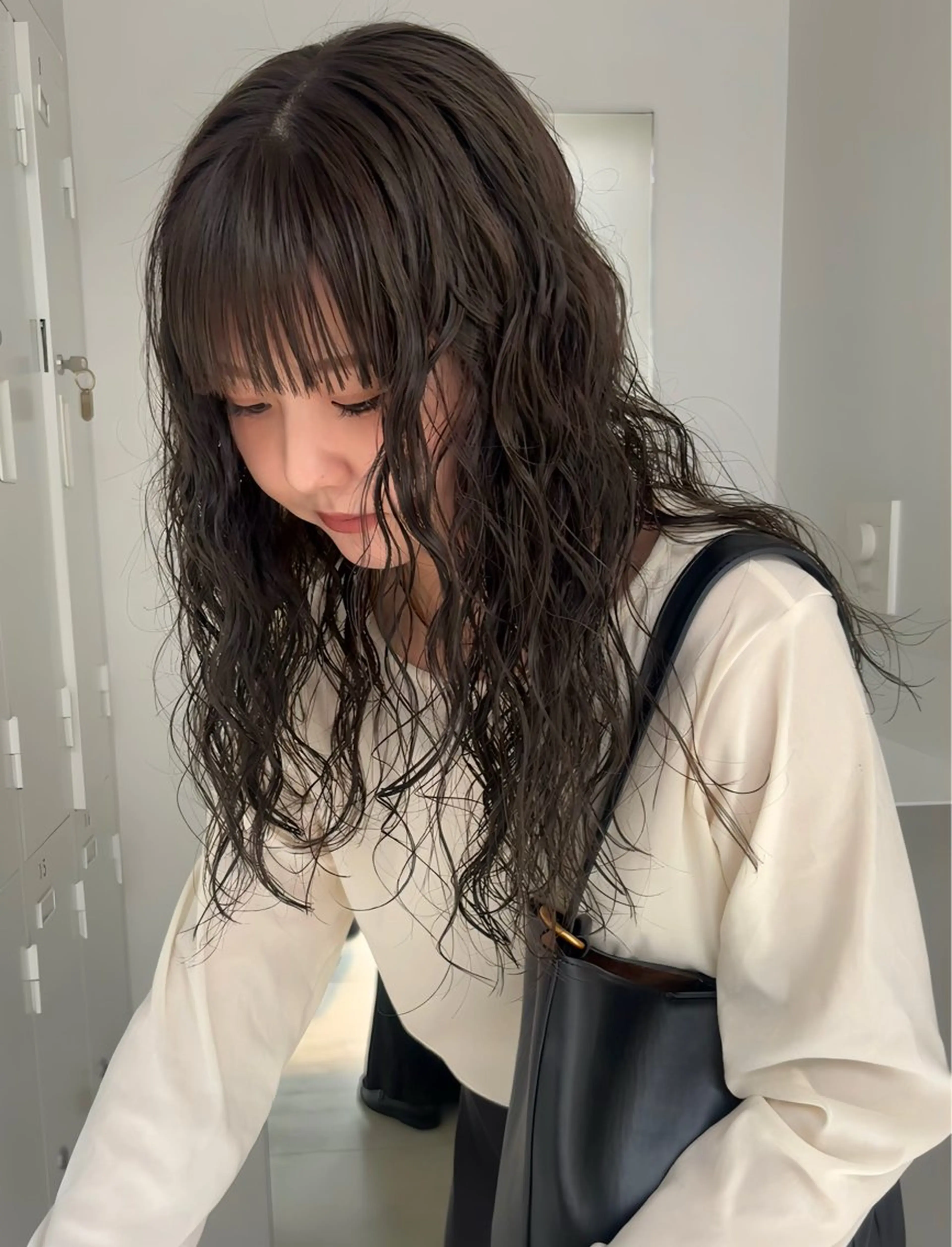 ロング パーマ 透明感カラー/パーマ オレンジmiyo⭐️のヘアスタイル