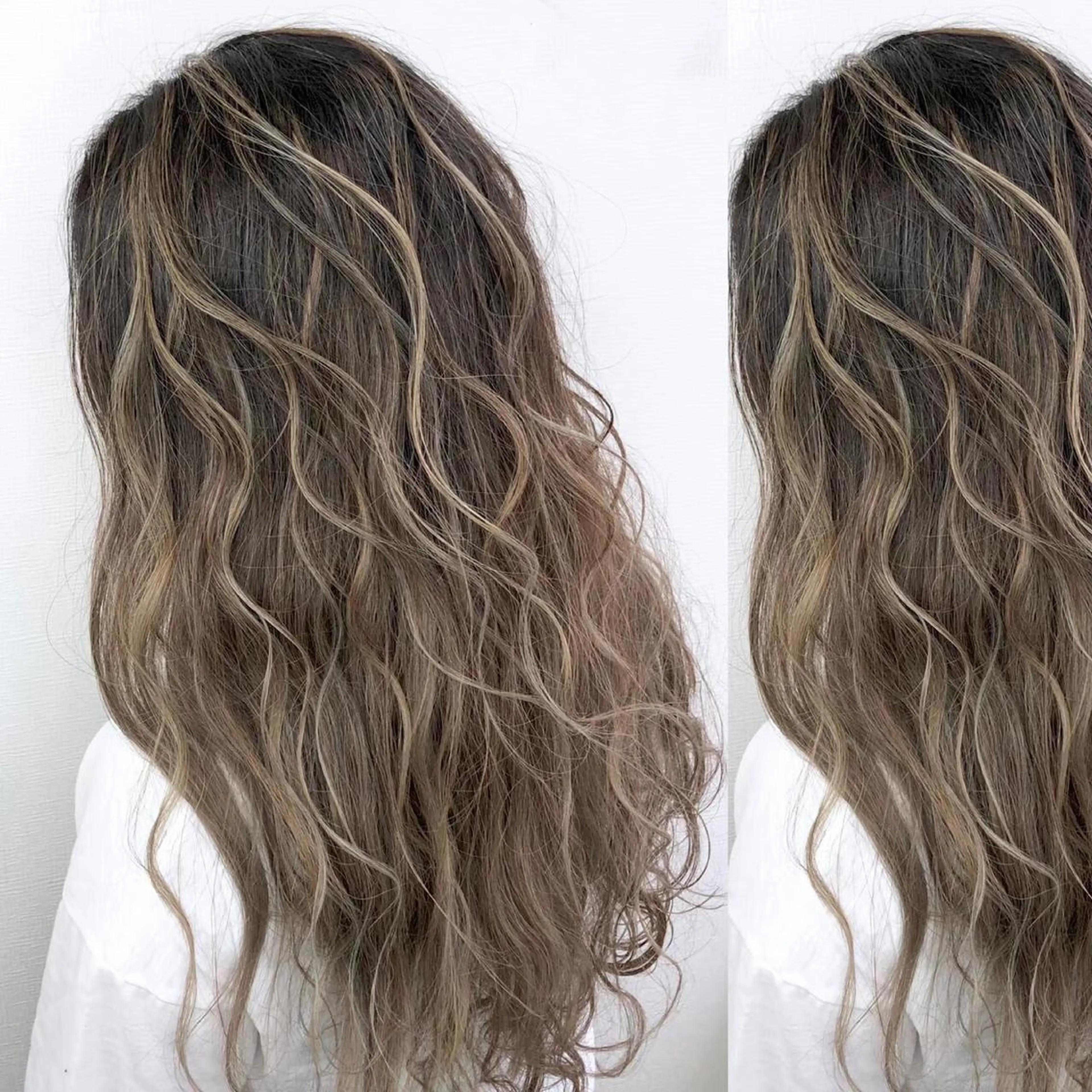 セミロング カラー JuNブリーチに 縮毛矯正するプロのヘアスタイル