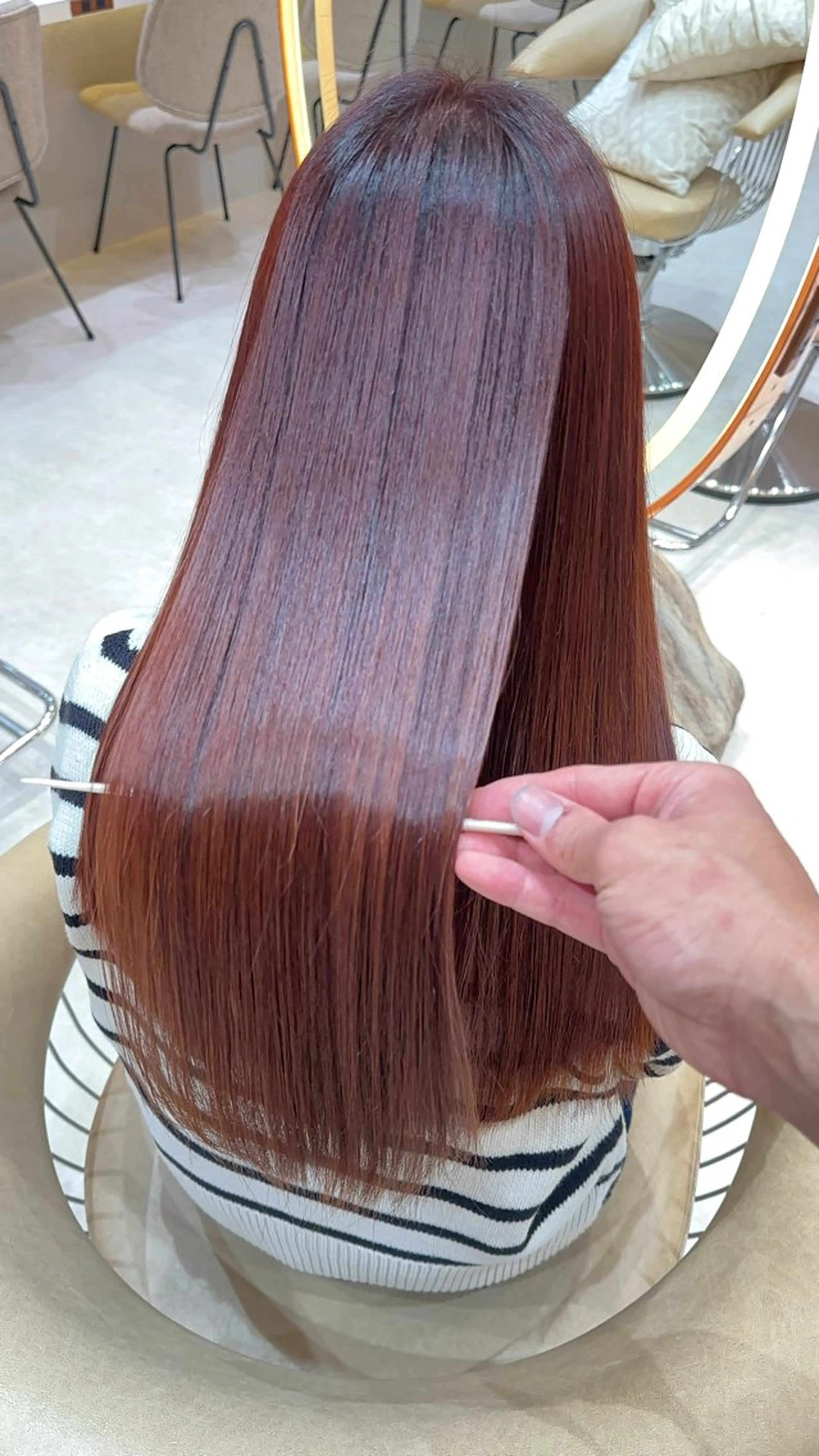 セミロング カラー カット ヘアカラー 縮毛矯正 レイヤー❣️縮毛矯正 川村利幸のヘアスタイル