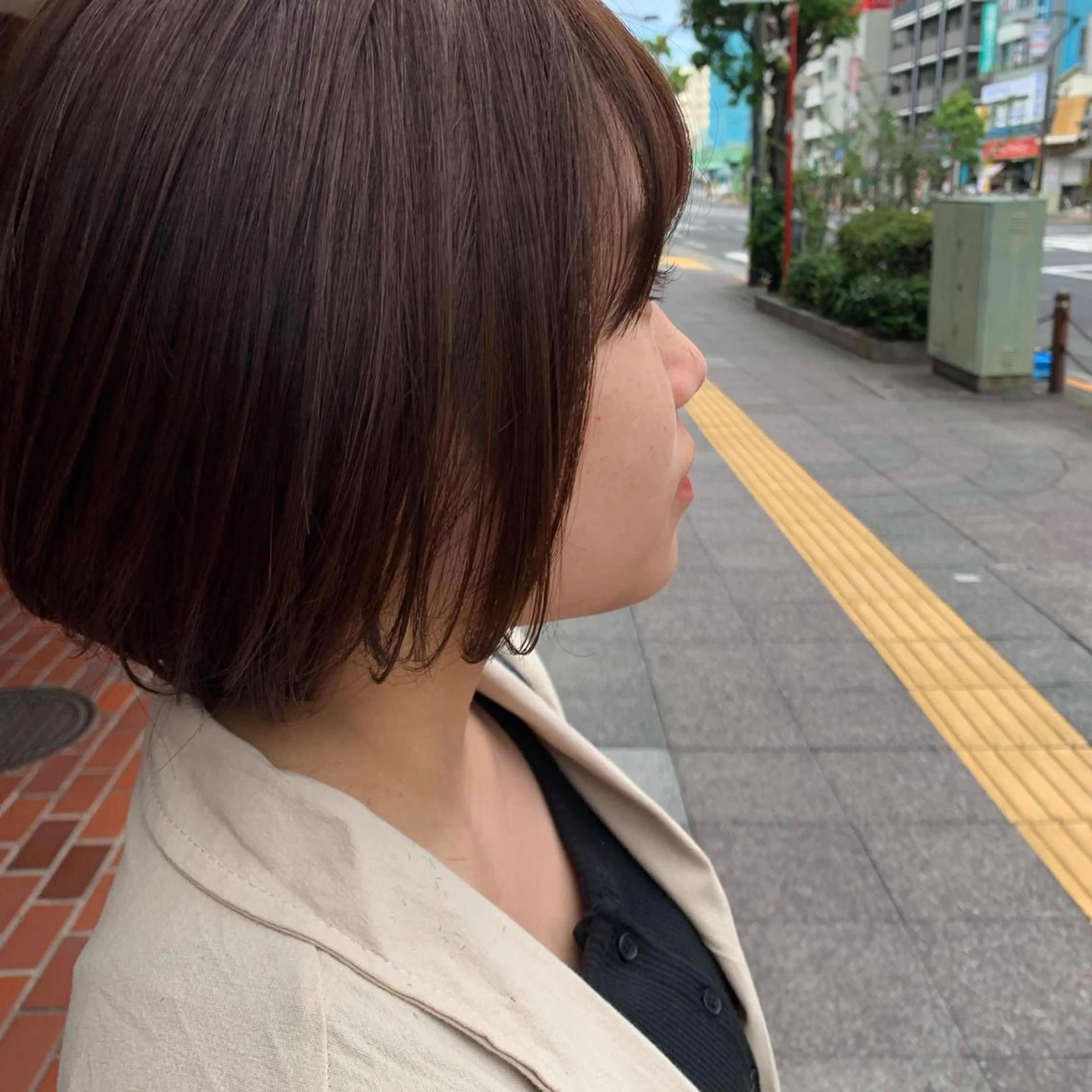 ショート ボブ ハイライト レイヤーカット ショートヘア カット 縮毛矯正 トリートメント 🟤TAP🟤 木曳野　金沢店のヘアスタイル