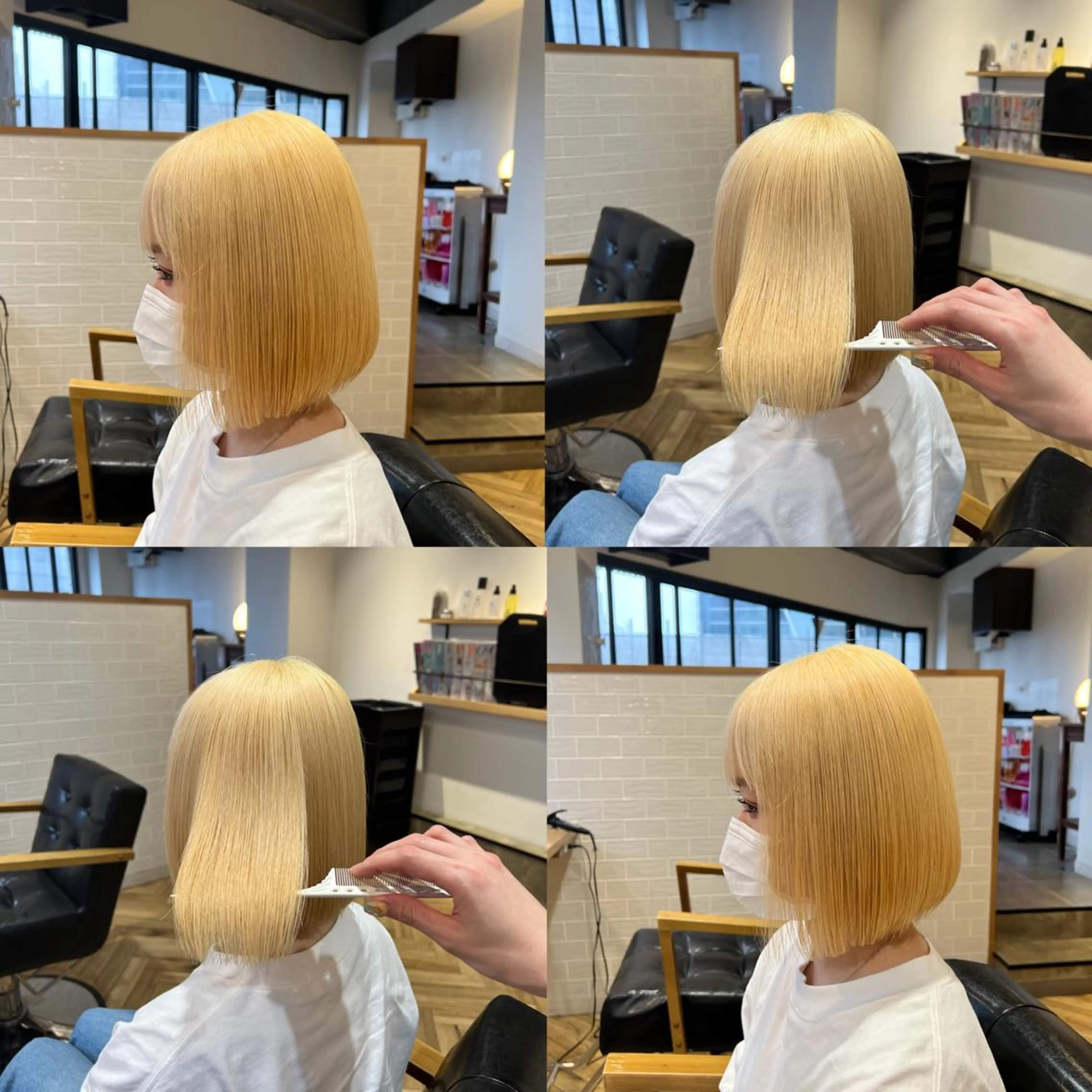 ミディアム カラー ブリーチ 抜きっぱなしブロンド 艶カラー/韓国顔周り 🎀mamiのヘアスタイル