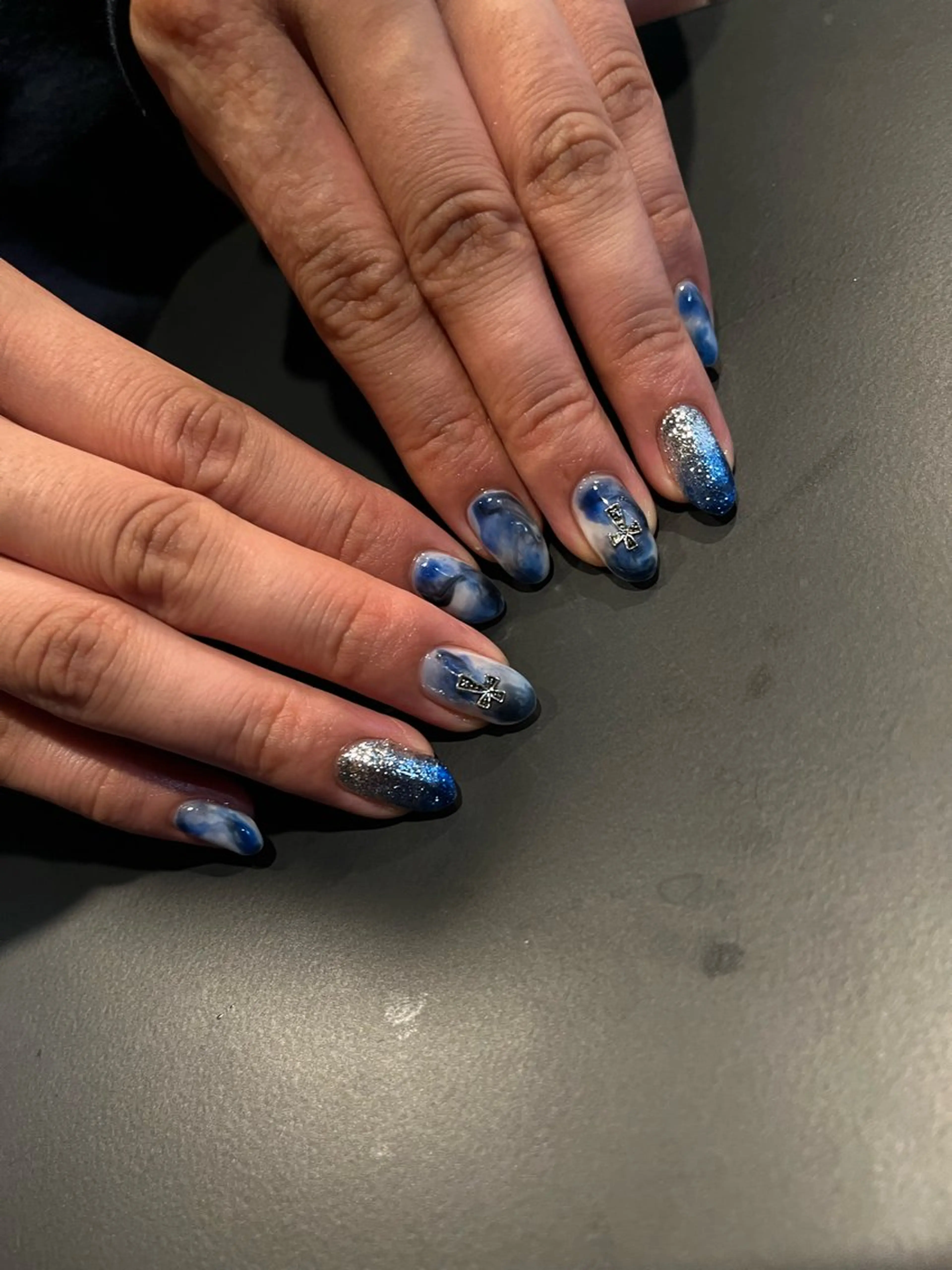 ネイル 大理石ネイル(マーブル) ハンドネイル ネイルハウス✴︎ふたご座所属・ネイルハウスふたご座 Natsumiのネイルデザイン