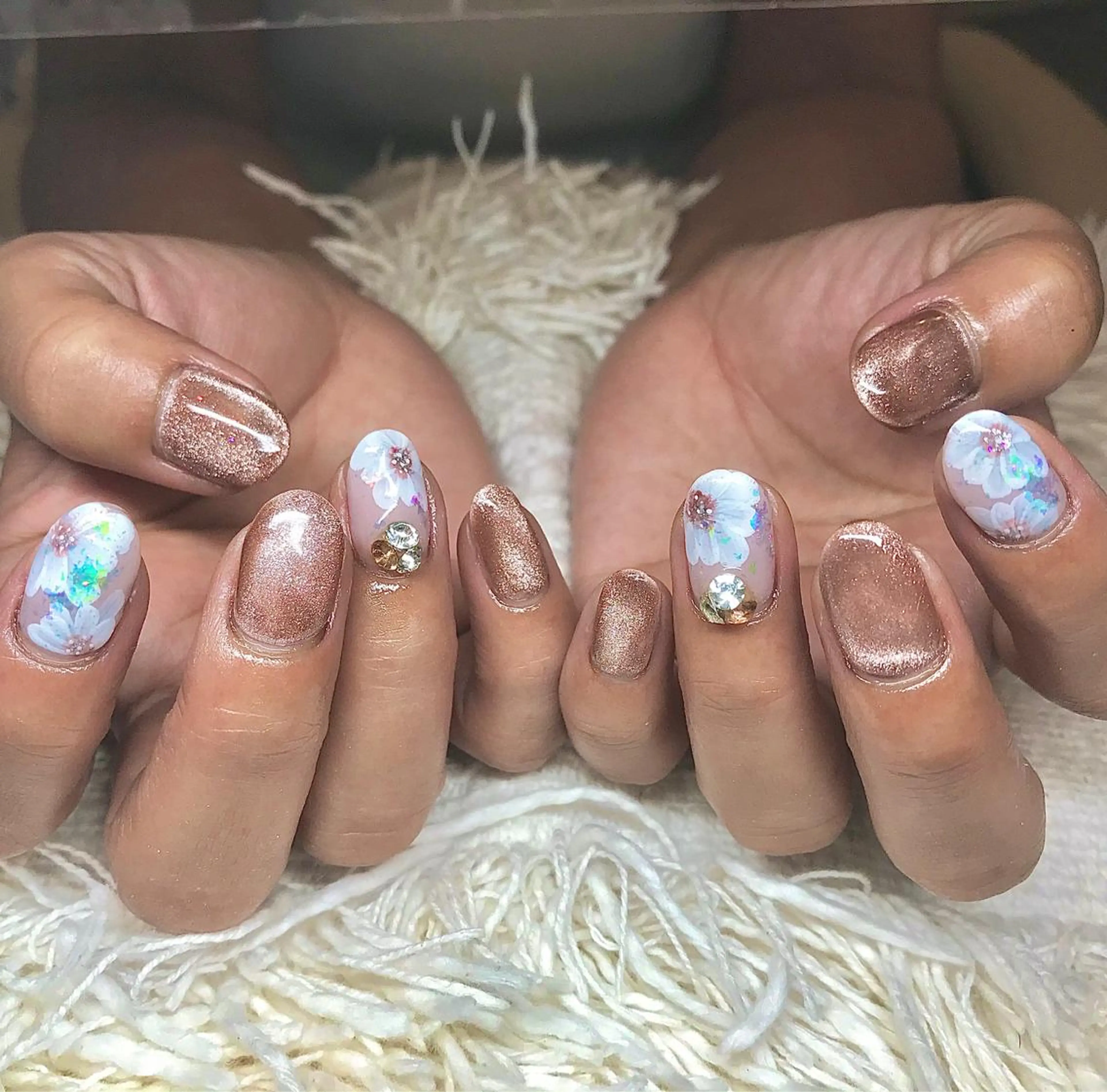 ミディアム カラー パーマ ヘアアレンジ キッズ ネイル マツエク・マツパ マグネットネイル ハンドネイル ハンドケア nail&eye Aoのマツエク・マツパデザイン