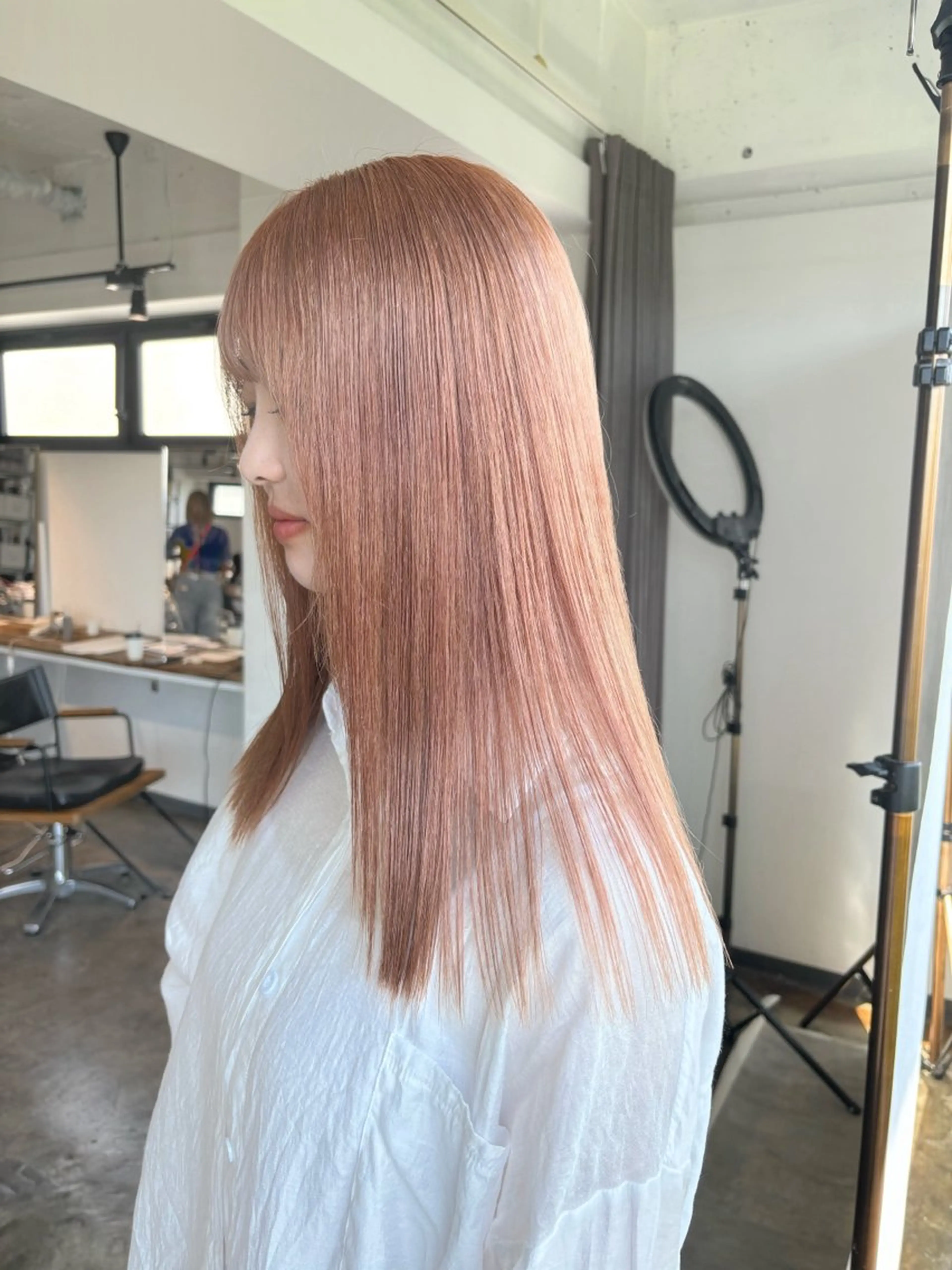 ロング カラー ベージュカラー ブリーチ ケアブリーチ ケアカラー ダブルカラー 暖色カラー🍒 ケアブリーチ/akiのヘアスタイル