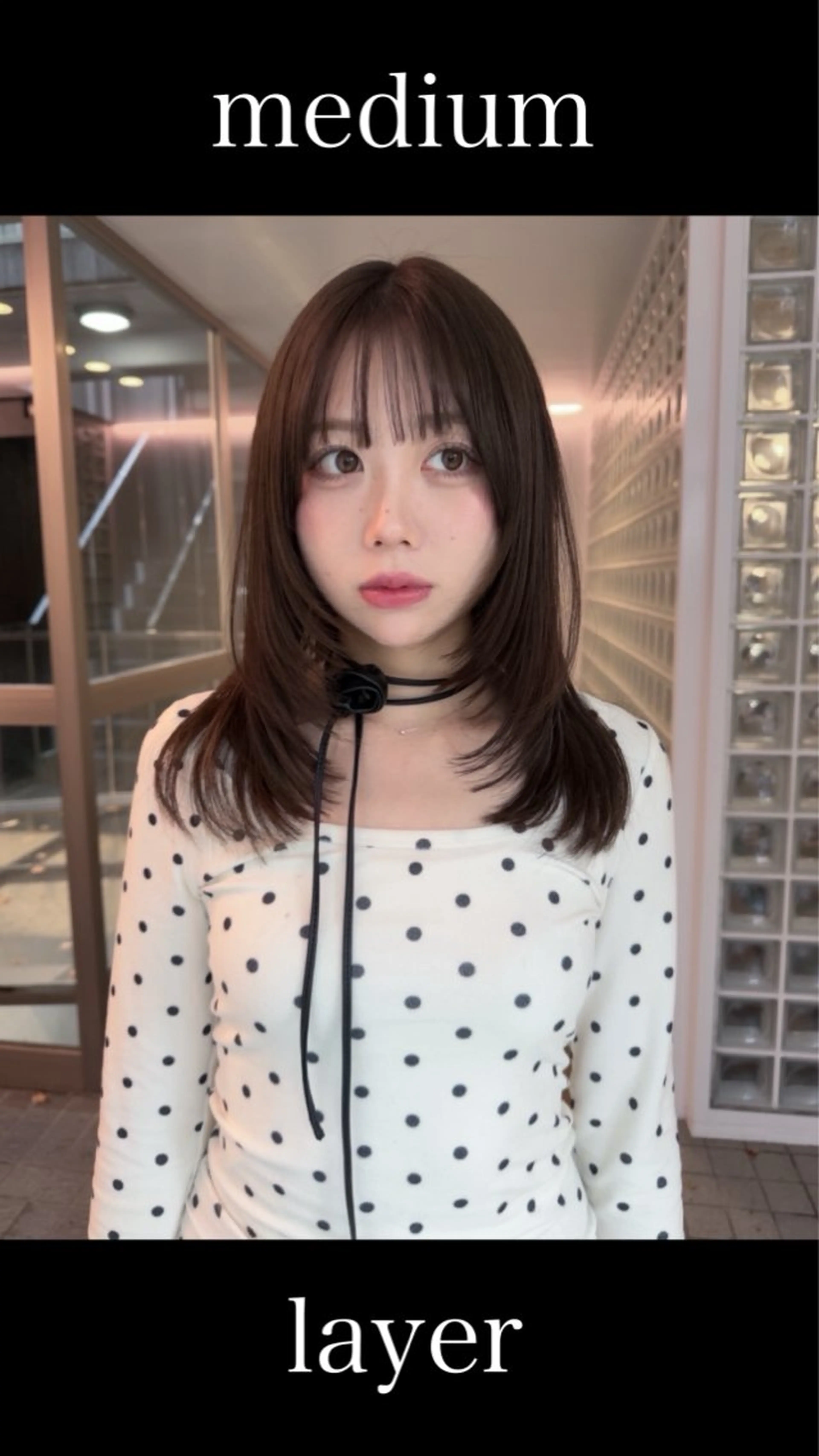 ミディアム レイヤーカット カット ヘアカラー FILMS所属・レイヤーボブ★ cocomoのヘアスタイル