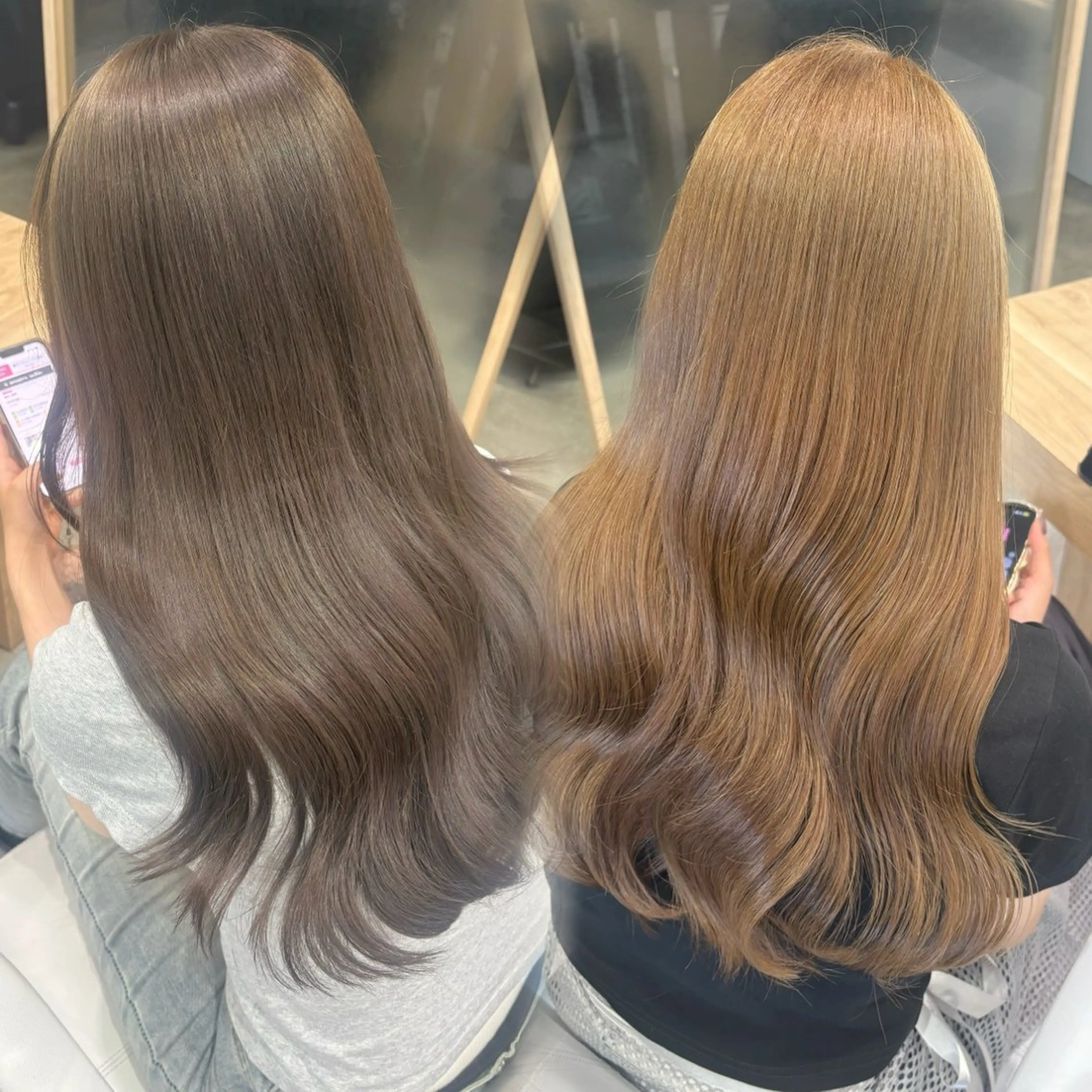 ロング カラー カット ヘアカラー トリートメント 韓国ヘア🇰🇷透明 感カラー/yui🎀のヘアスタイル