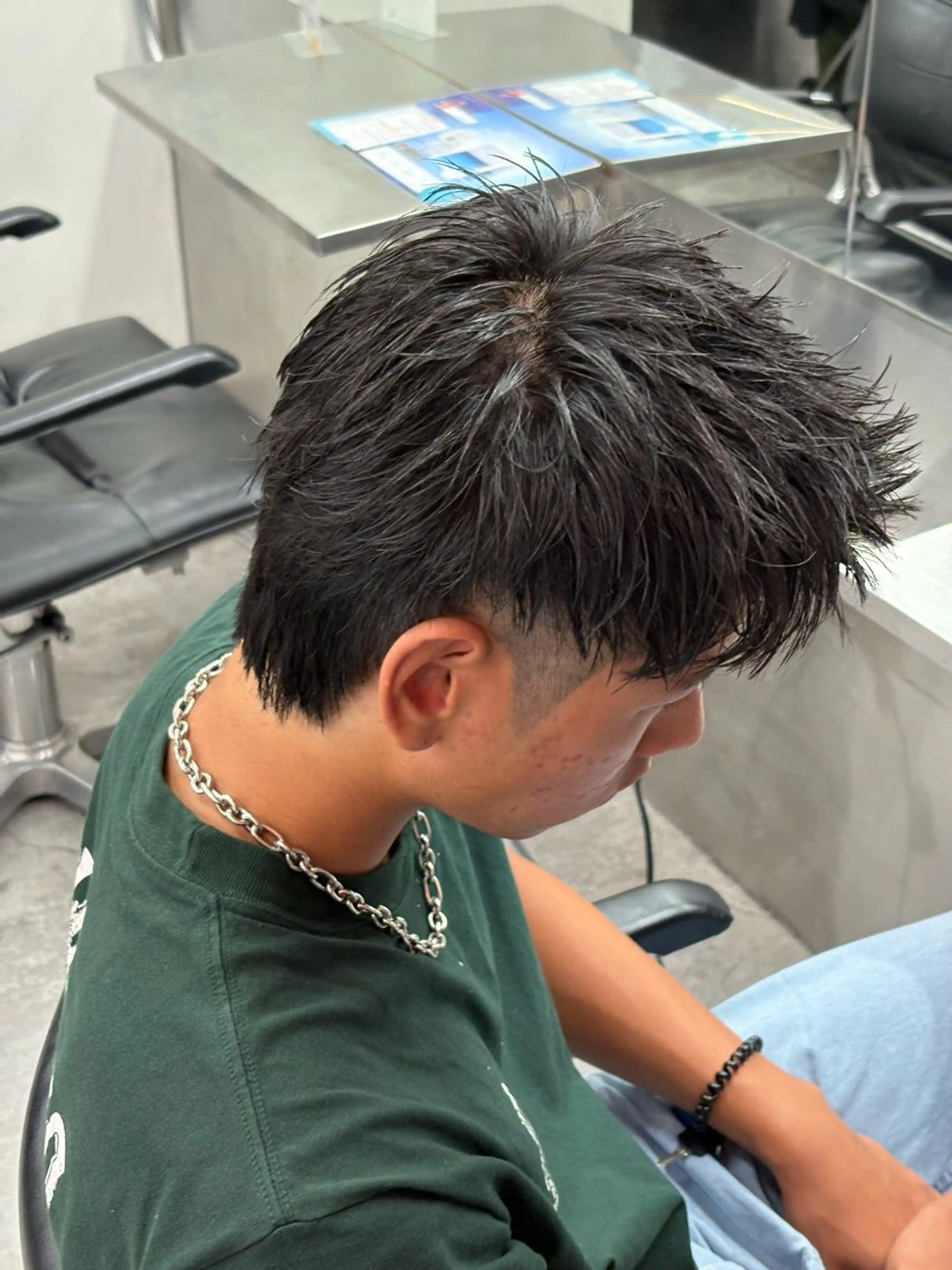 ショート カラー パーマ メンズ カット ヘアセット メンズパーマ特化 🔥韓国ヘア職人🔥のヘアスタイル