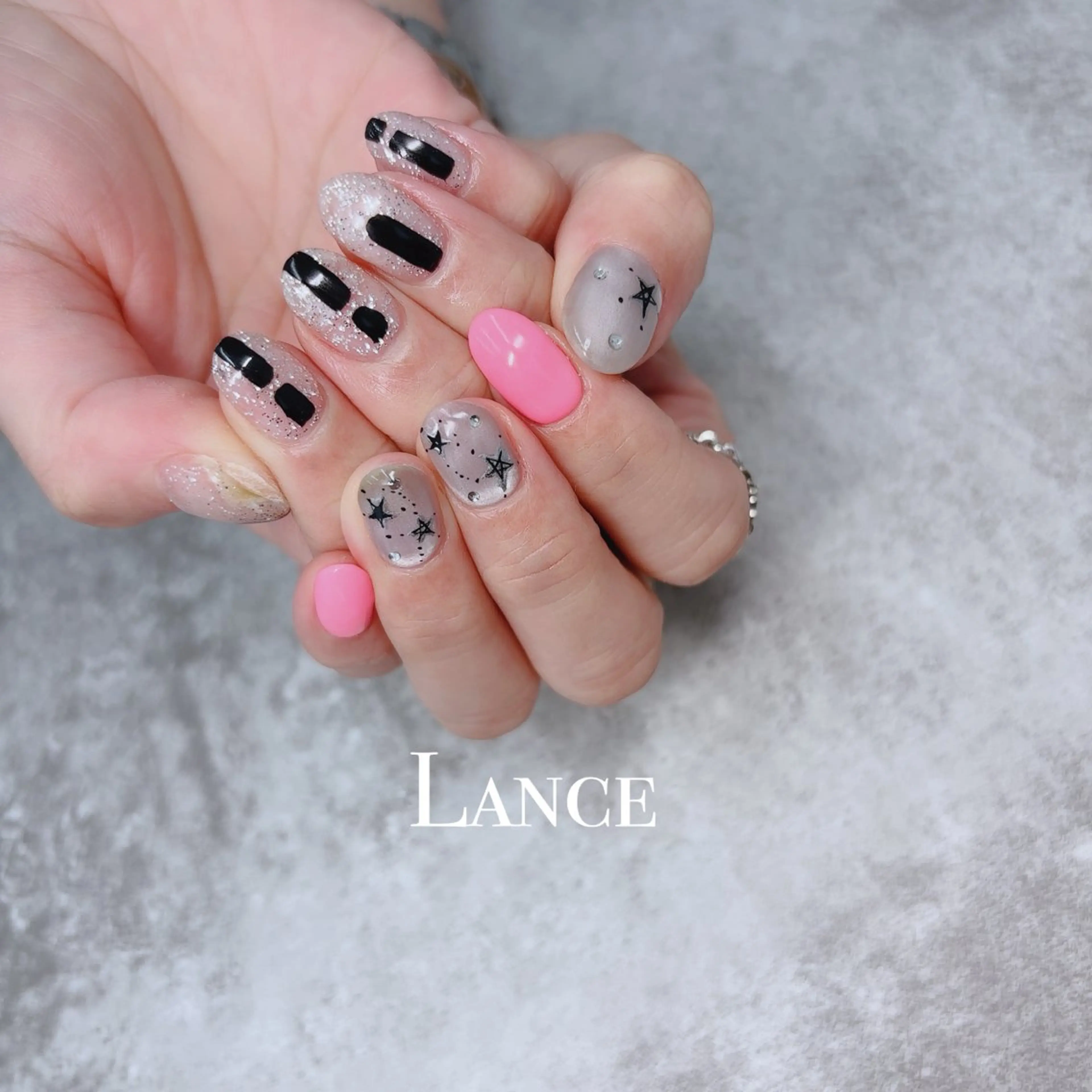 ネイル オーロラネイル フットネイル 氷ネイル・うるうるネイル キラキラネイル 韓国ネイル Lance nailのネイルデザイン