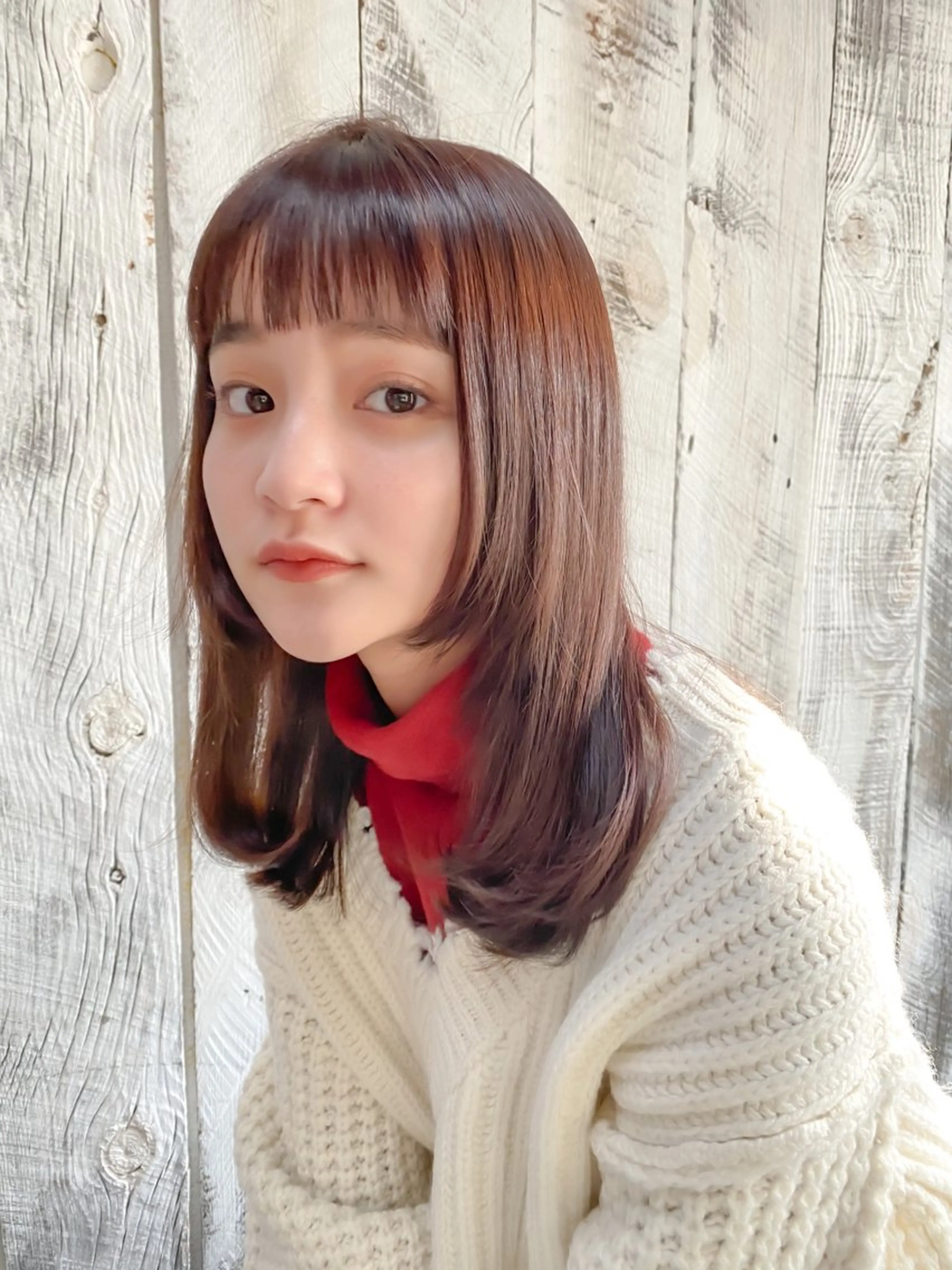 セミロング カット ヘアカラー トリートメント ボブ/縮毛矯正 髪質改善/もえるのヘアスタイル