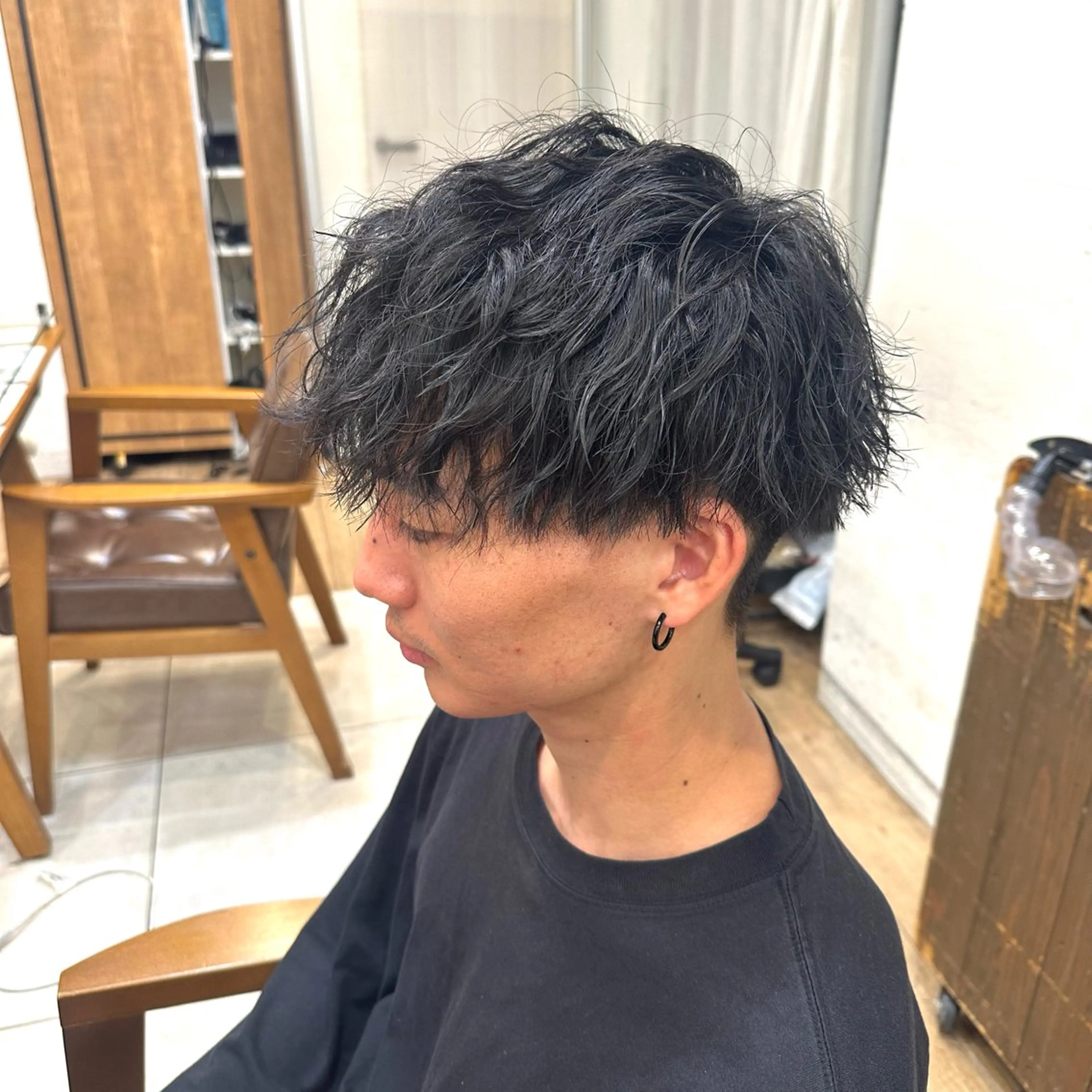 パーマ メンズ マッシュ ツーブロック 🌈【曲がる縮毛矯正 】🌈益子卓馬のヘアスタイル