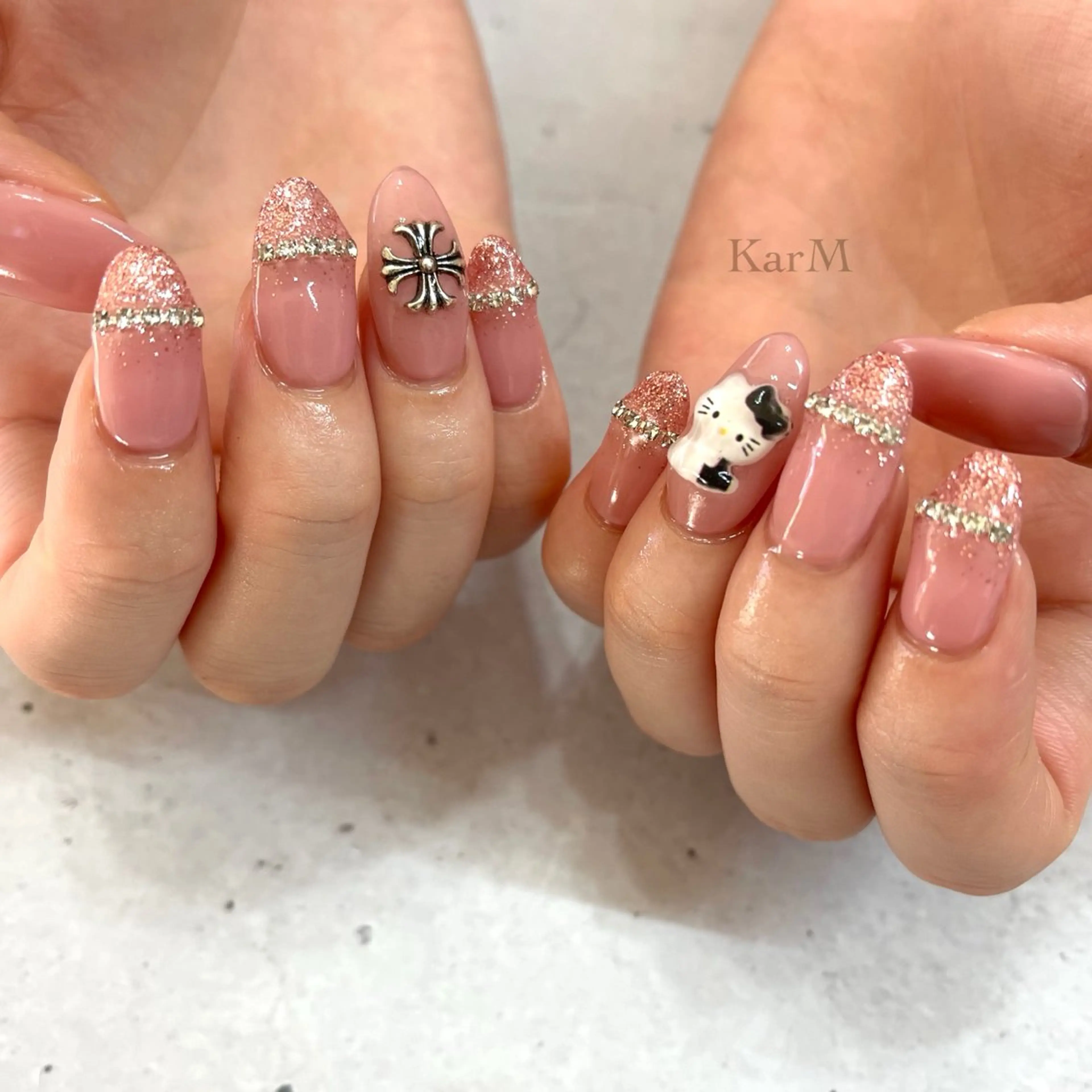 ネイル オーロラネイル チークネイル フラッシュネイル フレンチネイル グラデーション ハンドネイル ogino karinのネイルデザイン