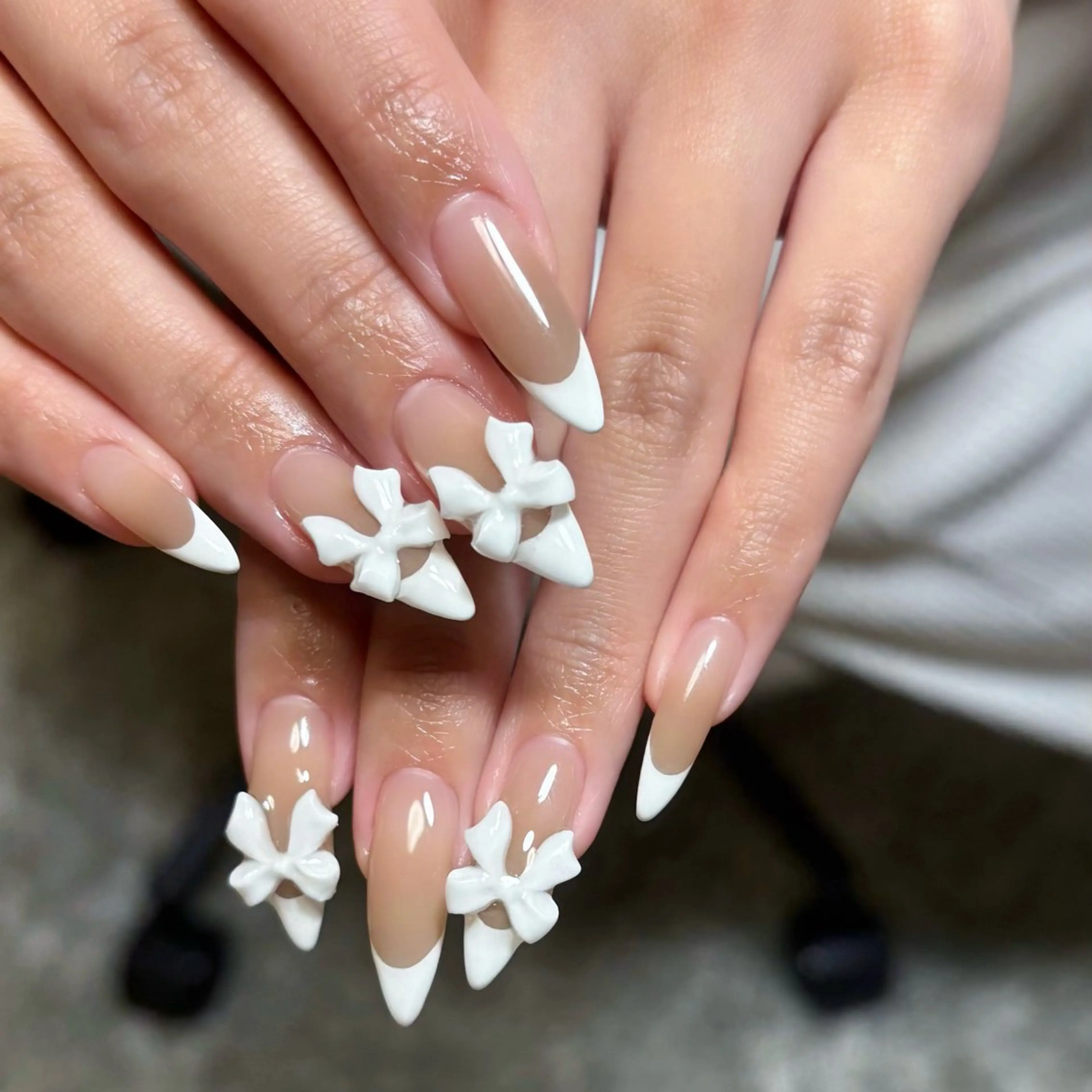 ネイル フレンチネイル ホワイト MILL NAILのネイルデザイン