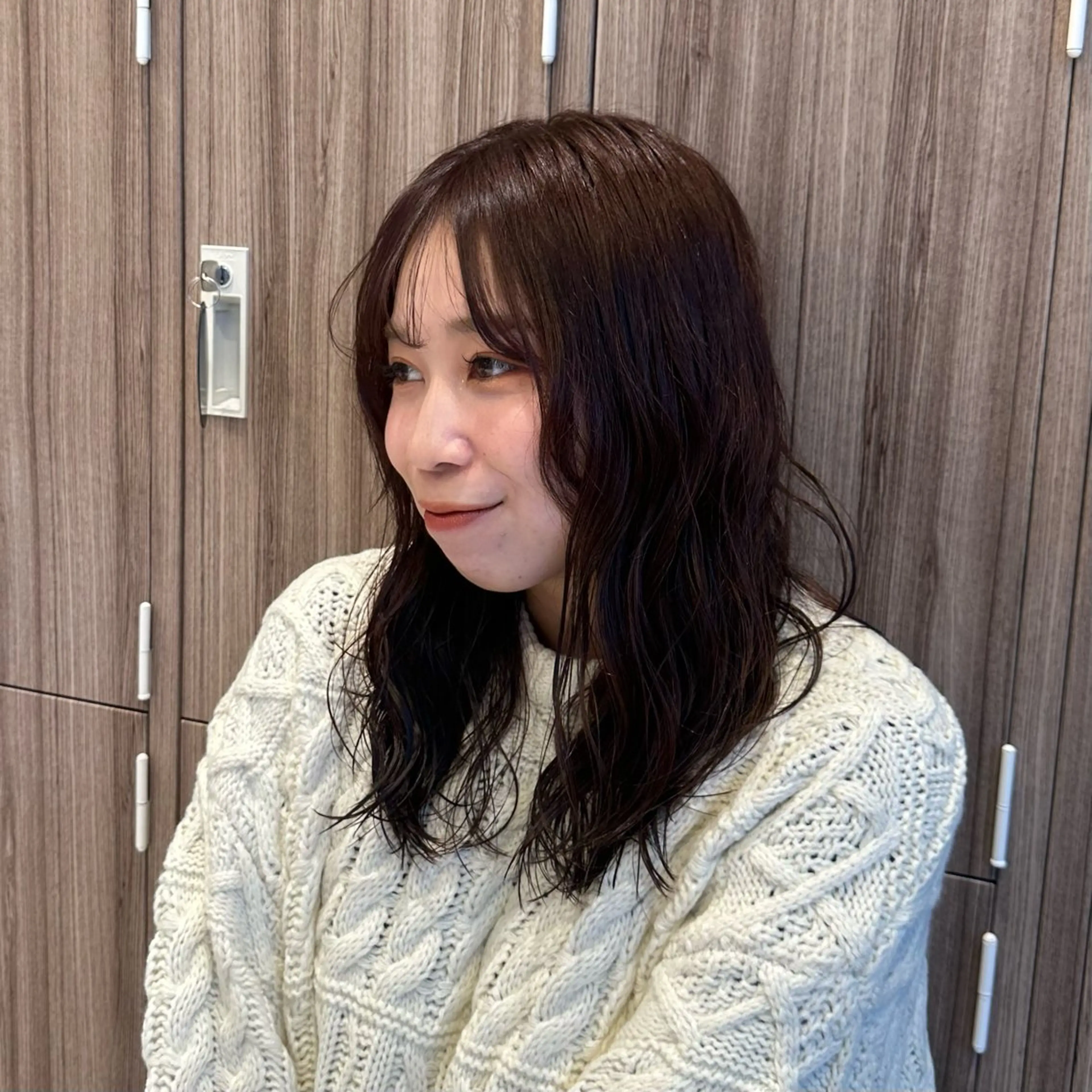 セミロング カラー ヘアカラー 𓍯暖色/韓国風 田中沙羅‎𓍯のヘアスタイル