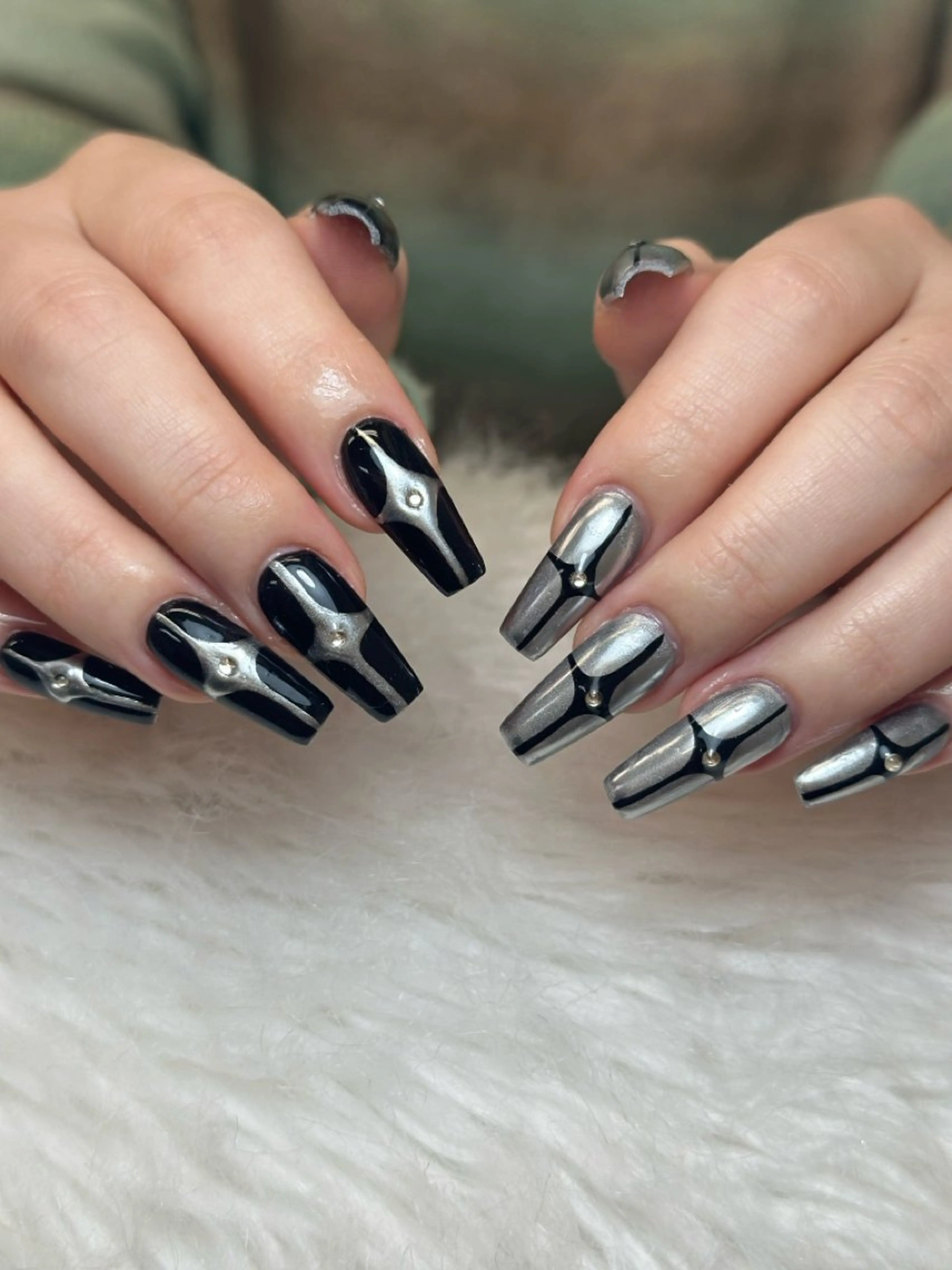 ネイル アートネイル ジェルネイル マグネットネイル ハンドネイル JennNail_ マオのネイルデザイン