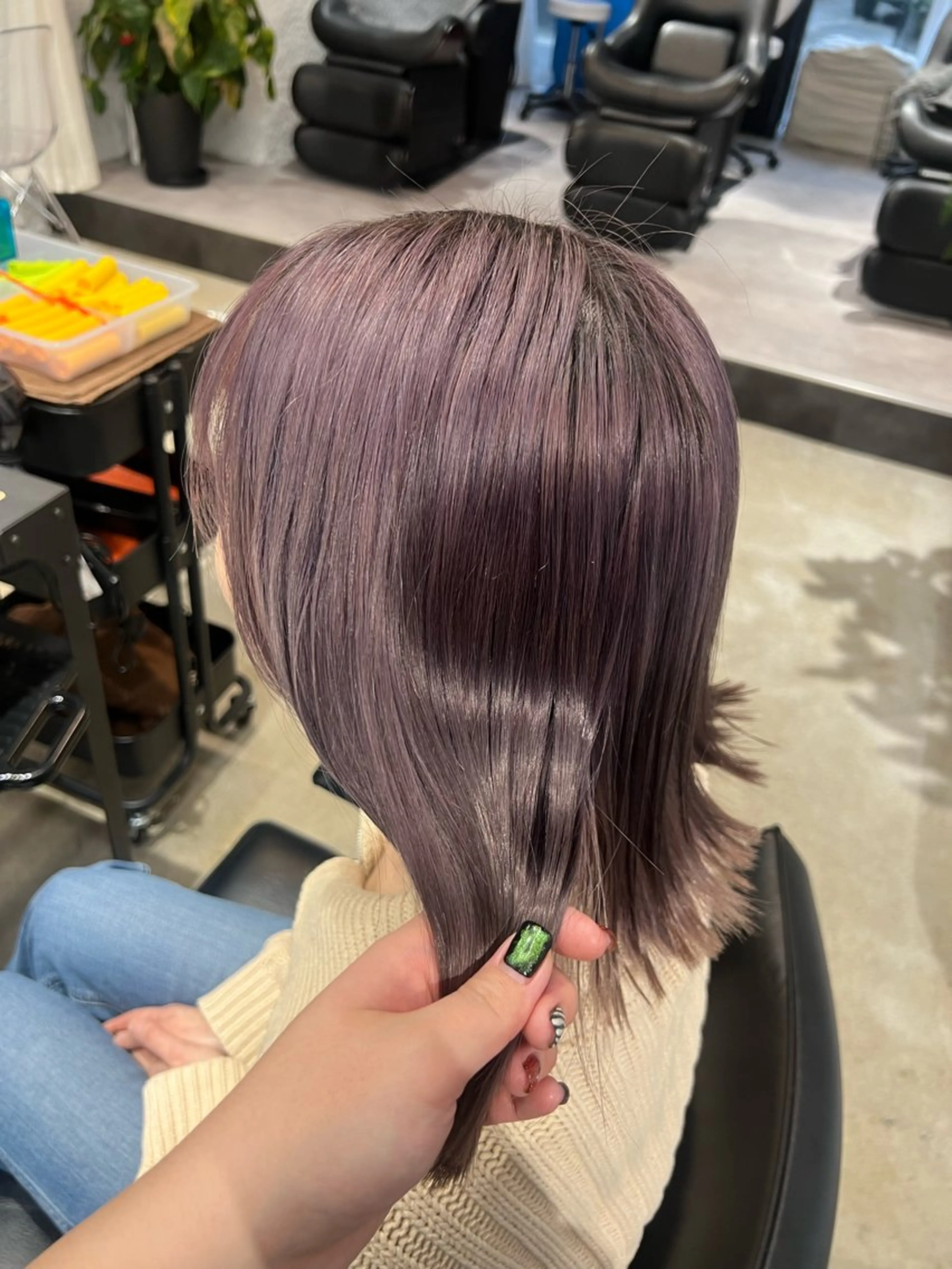 ミディアム カラー グレージュ ラベンダーカラー ラベンダーグレージュ ラベンダーグレー オタク美容師💟 チバコナツのヘアスタイル