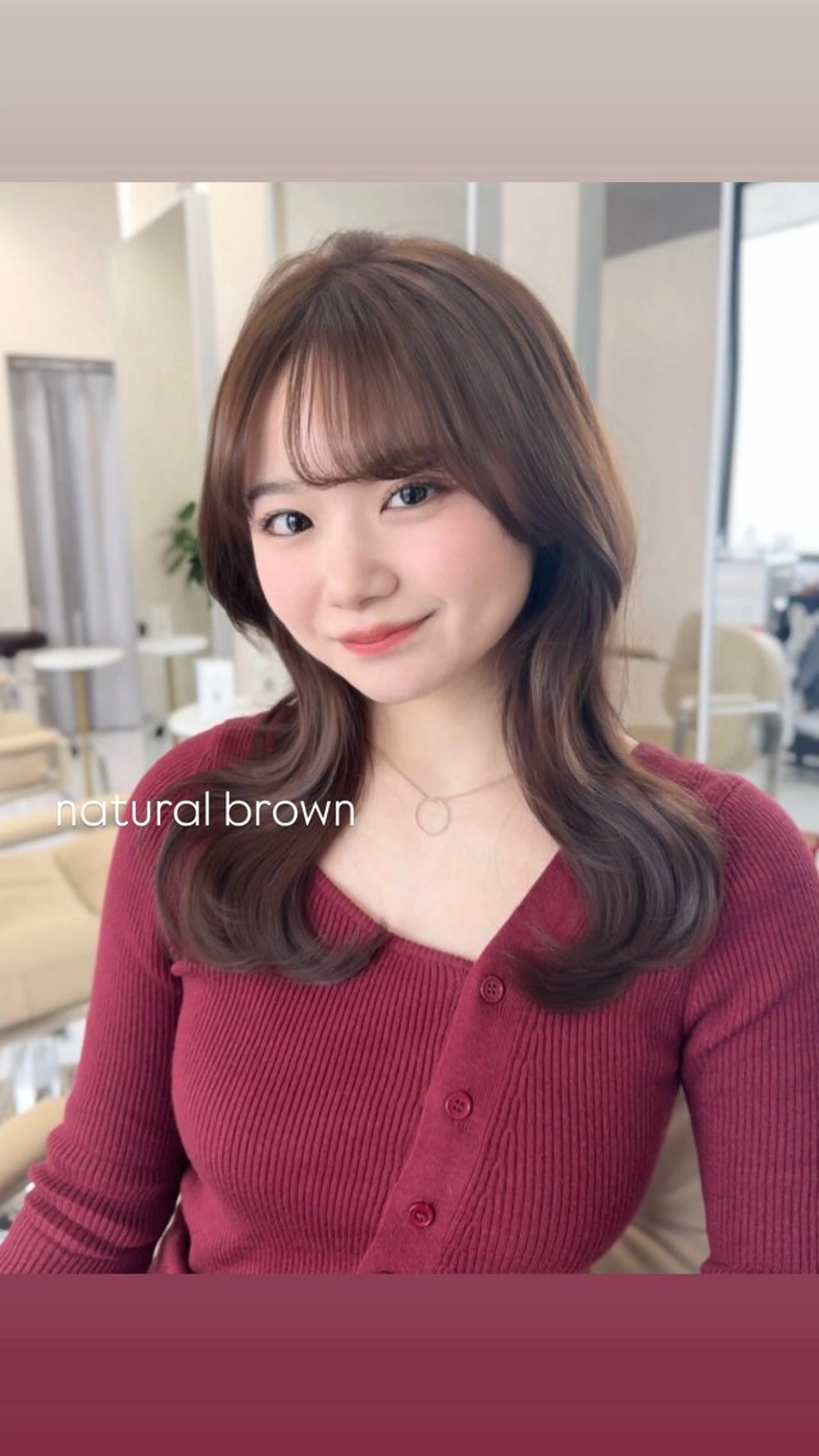 セミロング カラー ヘアアレンジ ブラウンカラー 透明感カラー くびれヘア くびれレイヤー レイヤーカット カット ヘアカラー NOELA所属・加藤愛鈴／大人 可愛いモテカラー♡のヘアスタイル