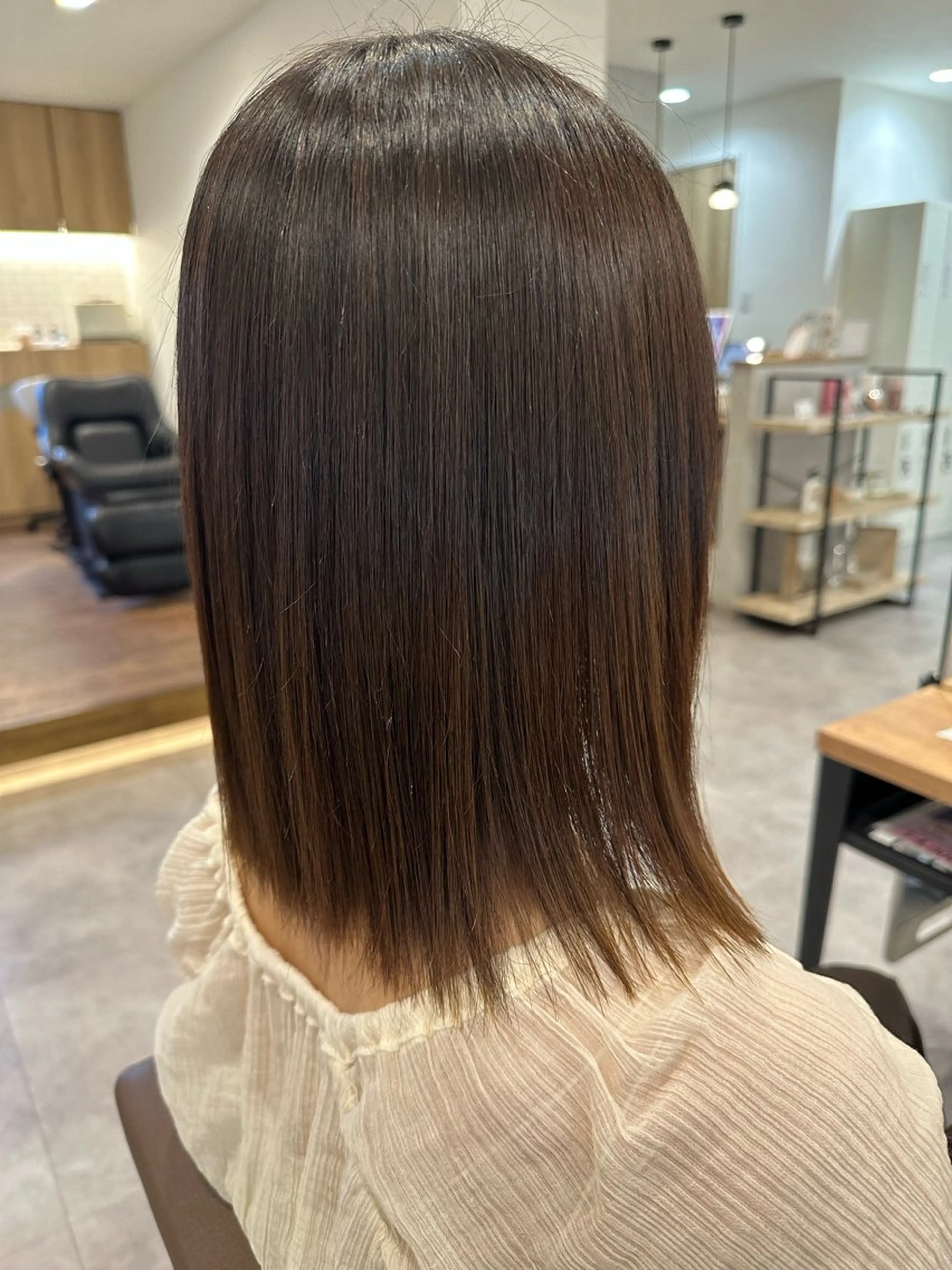 セミロング パーマ 縮毛矯正 🫧MANA レイヤーカット🌙のヘアスタイル